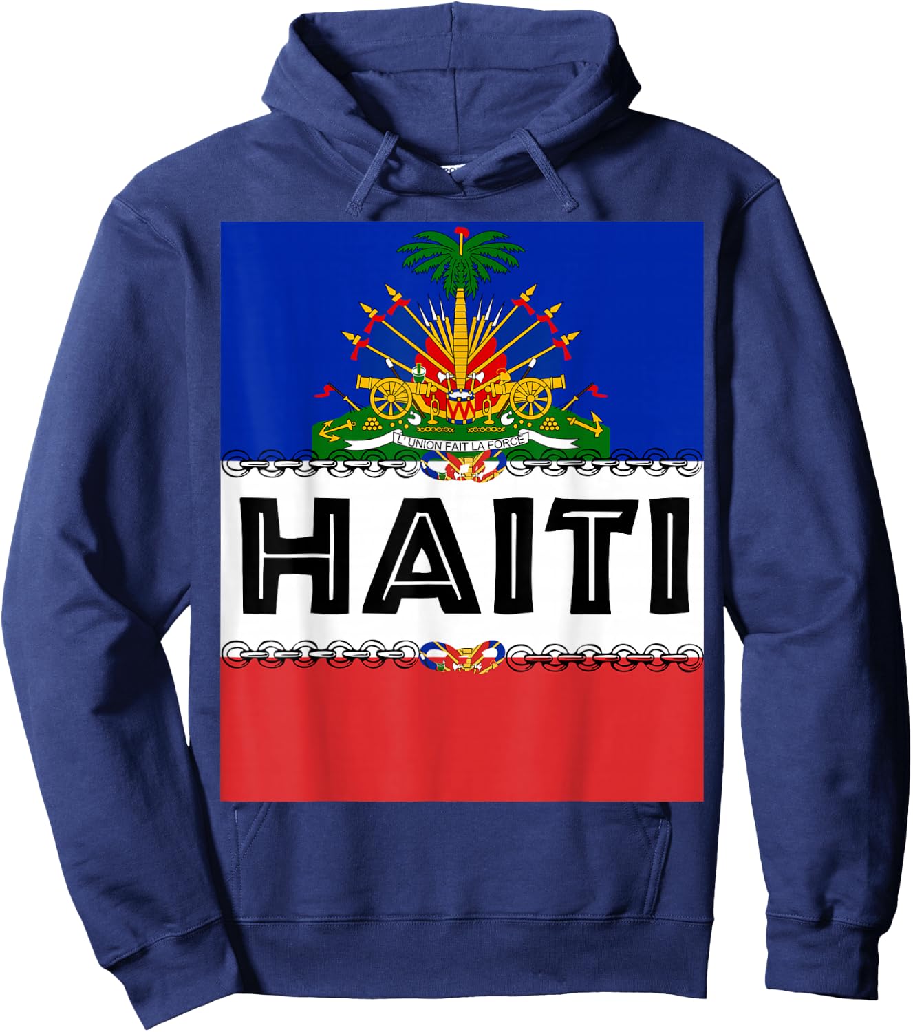 Haitian Pride for Haiti Flag Day Gift Ayiti Chains Zoe Hoodie - Hoodie | Navy
