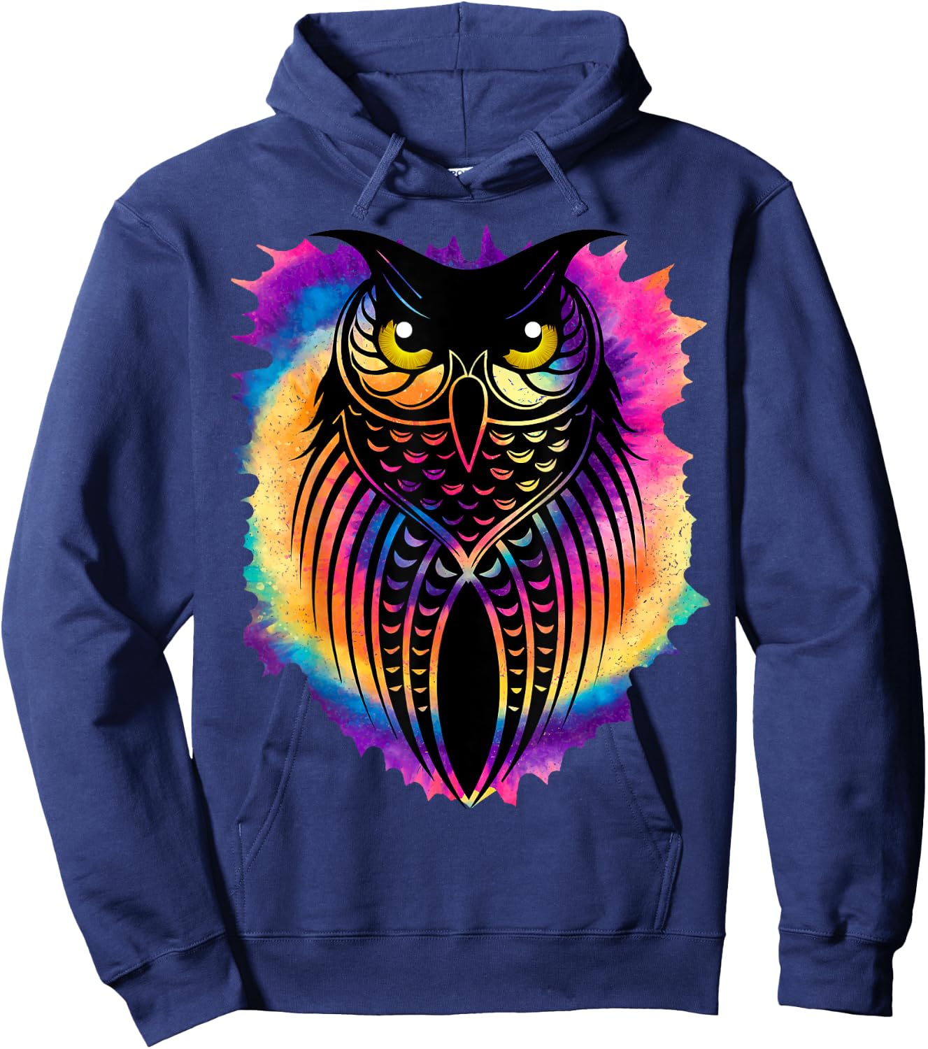 Owl Tie-Dye Graphic | Gift Bird and Owl Lovers Hoodie - Hoodie | Navy