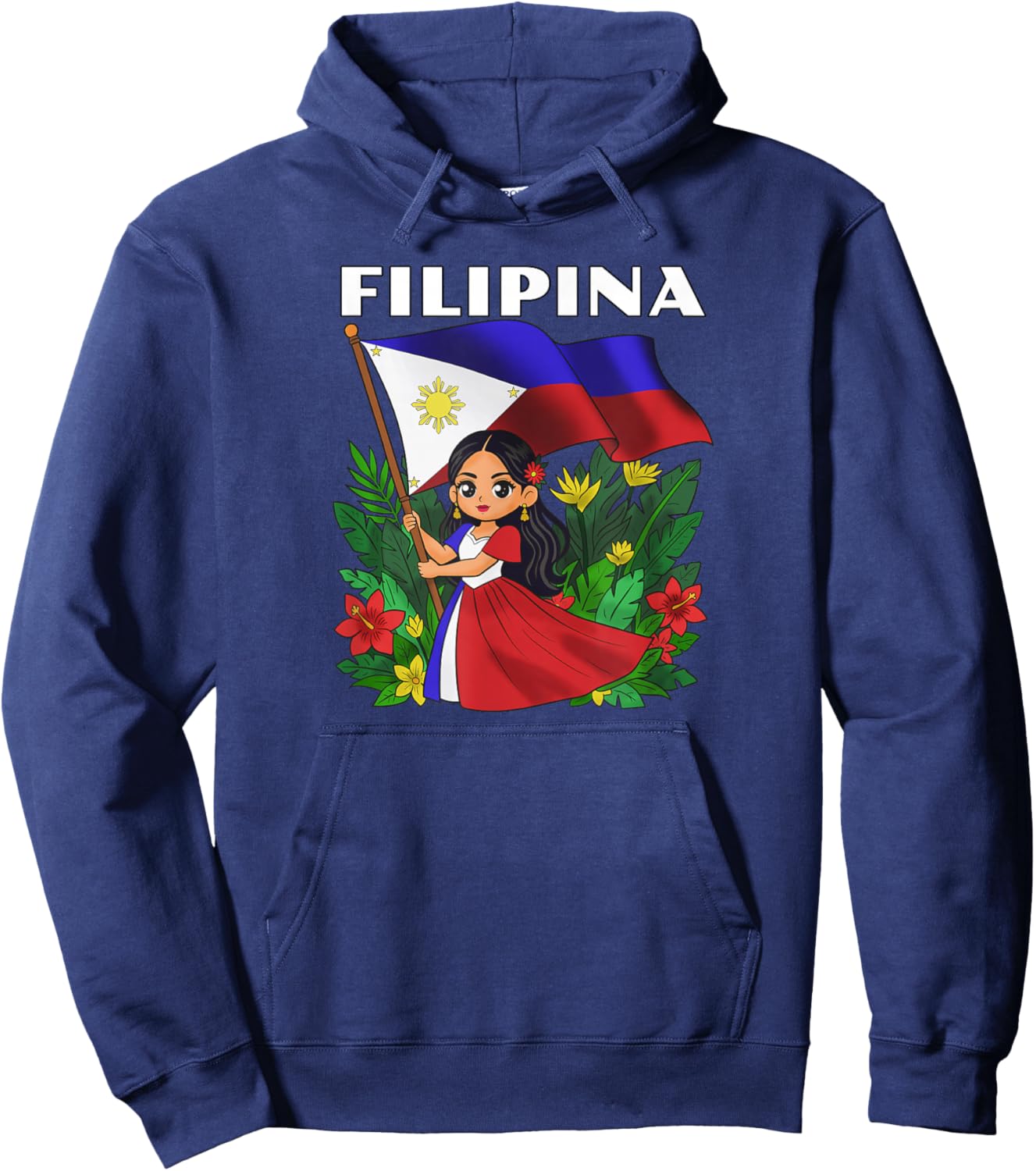 Philippines Flag Day Filipino Girl Filipina Hoodie - Hoodie | Navy