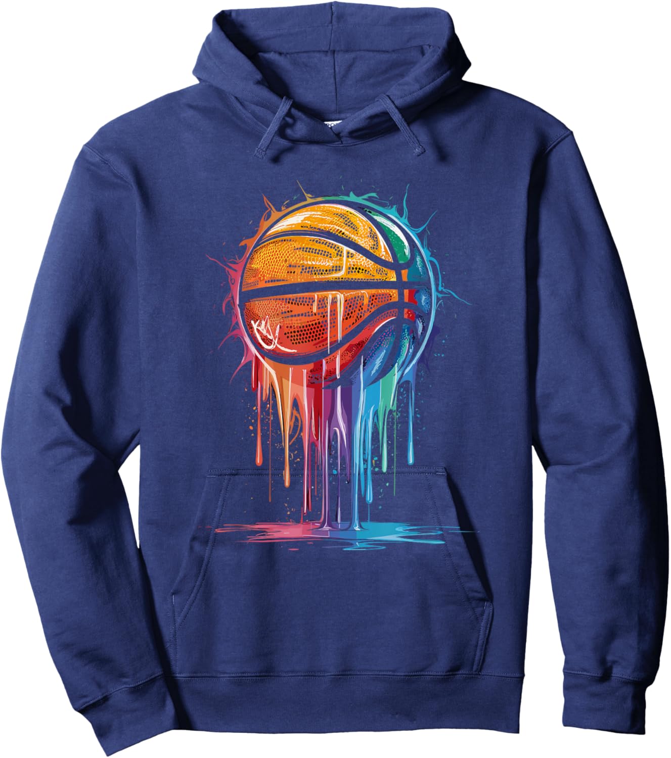 Colorful Basketball Player Hoop Basket Hoodie - Hoodie | Navy