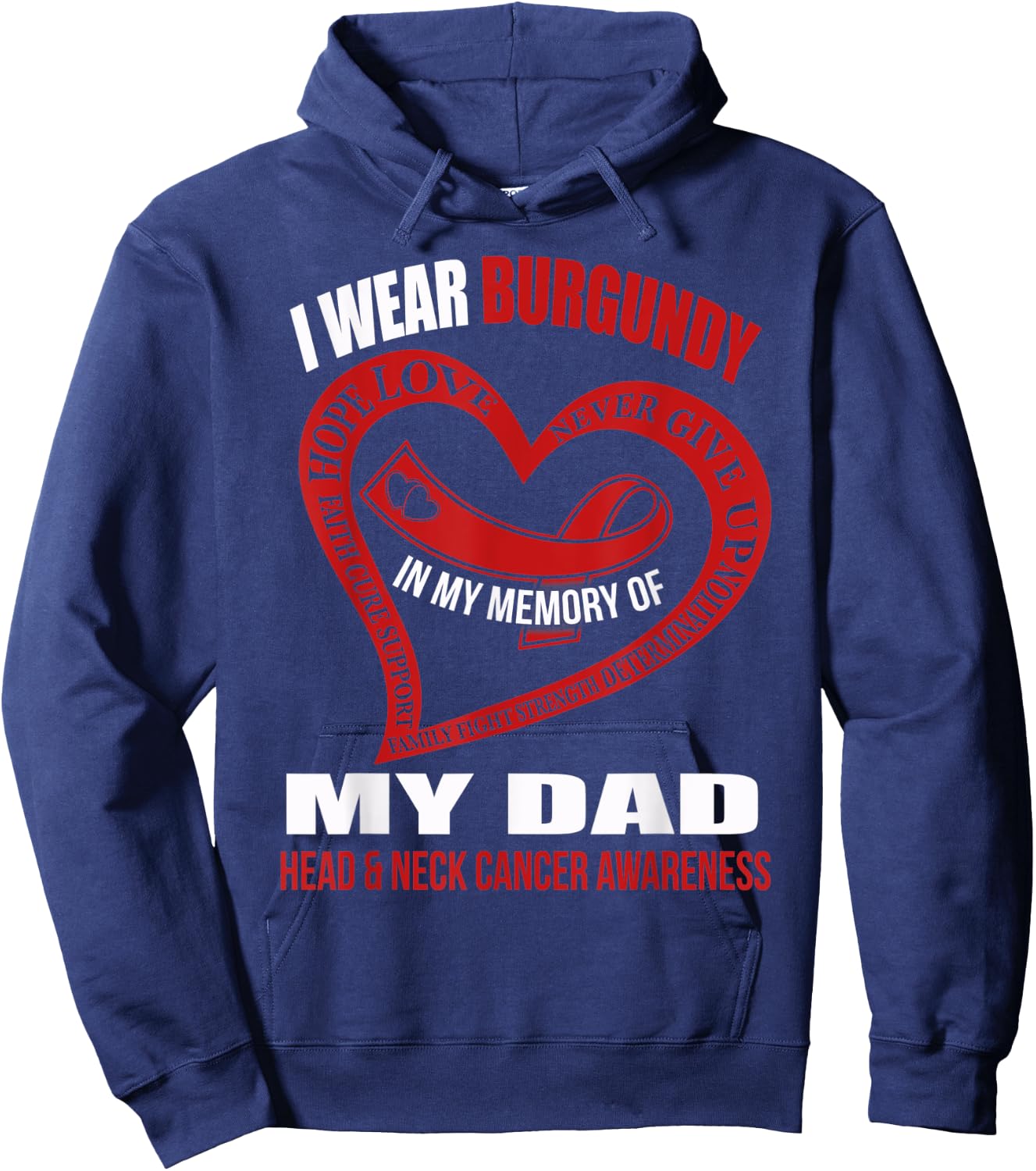 In my memory of my dad HEAD & NECK CANCER AWARENESS Hoodie - Hoodie | Navy