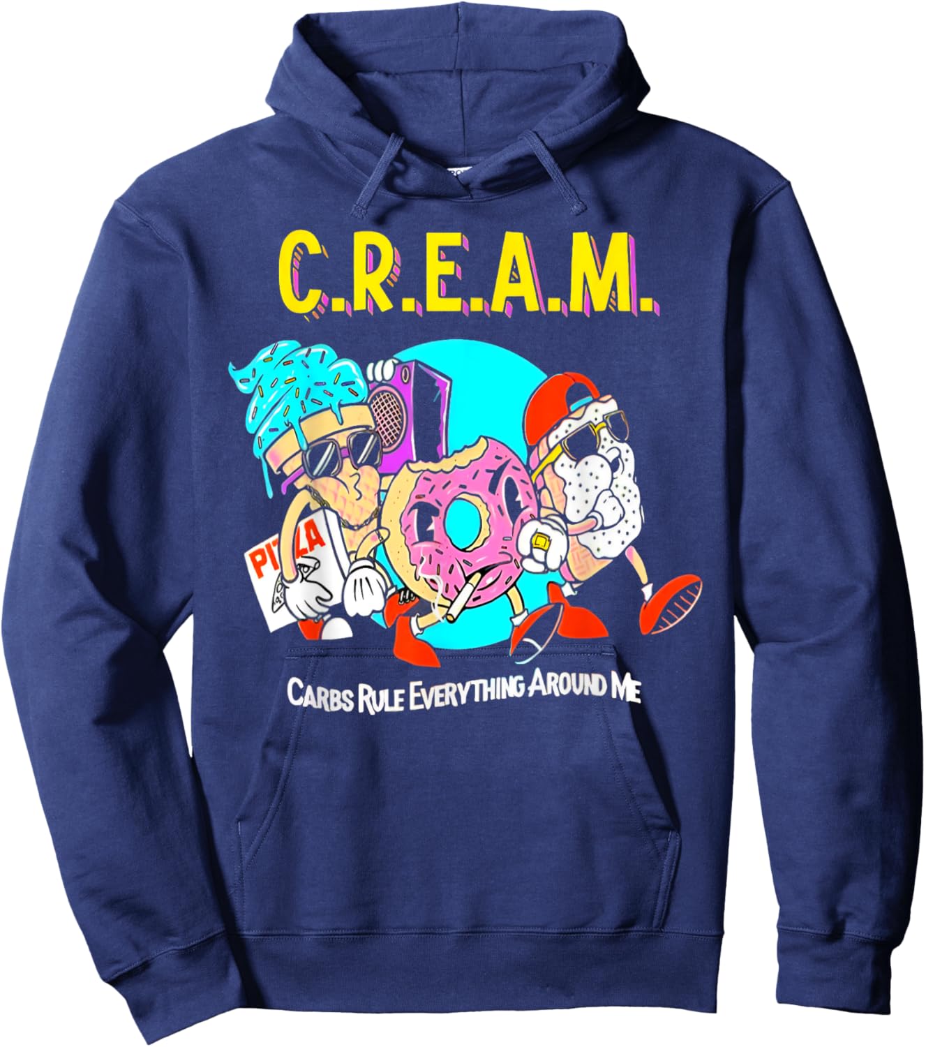 Carbs Rule Everything Around Me Fitness - Men's Gym Weightlifting Bodybuilding - Black - X-Small - Short Sleeve - Regular Fit - Cotton, Polyester - Unique Humorous Fitness Design Hoodie - Hoodie | Navy