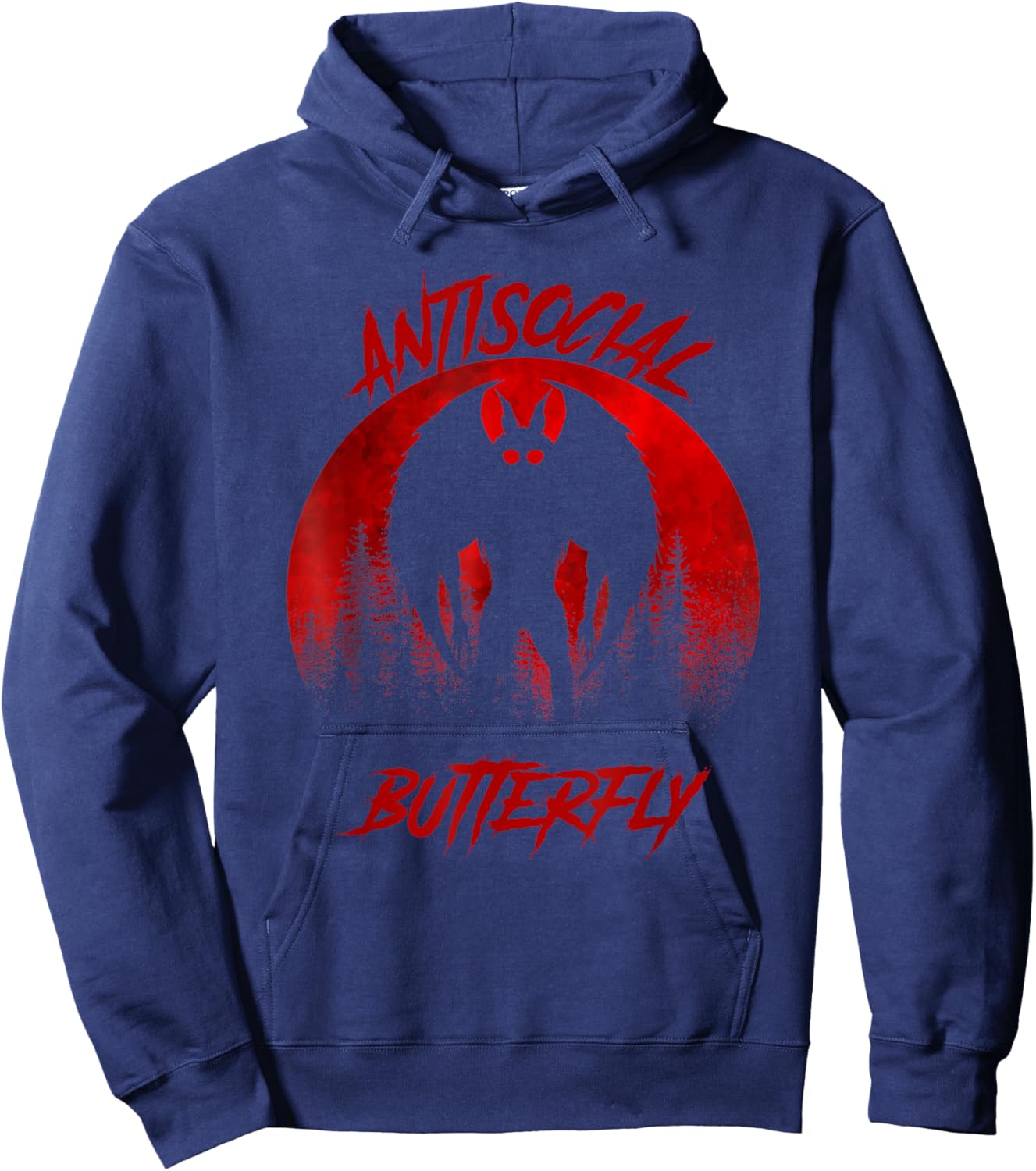 Mothman Tarot Card Antisocial Butterfly Cryptozoologist Hoodie - Hoodie | Navy