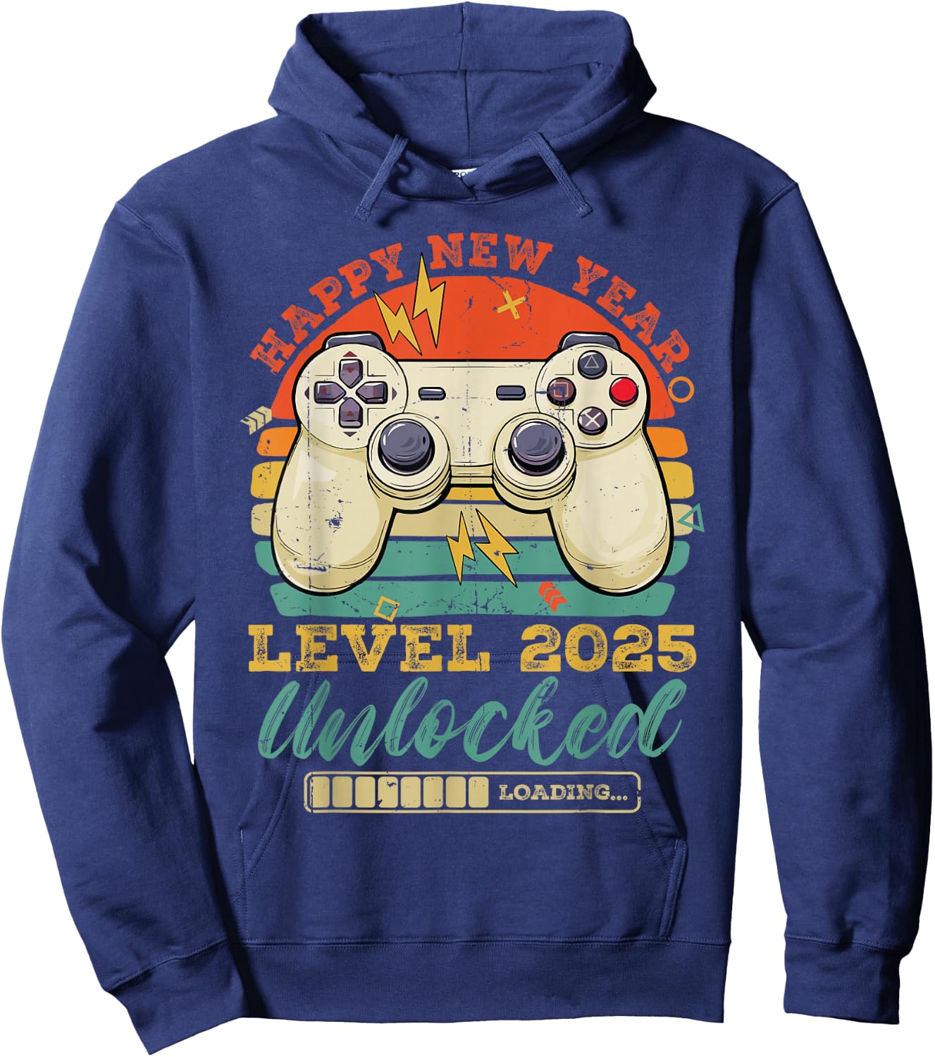 Happy New Year Level 2025 Unlocked New Years Eve Party Boys Hoodie - Hoodie | Navy