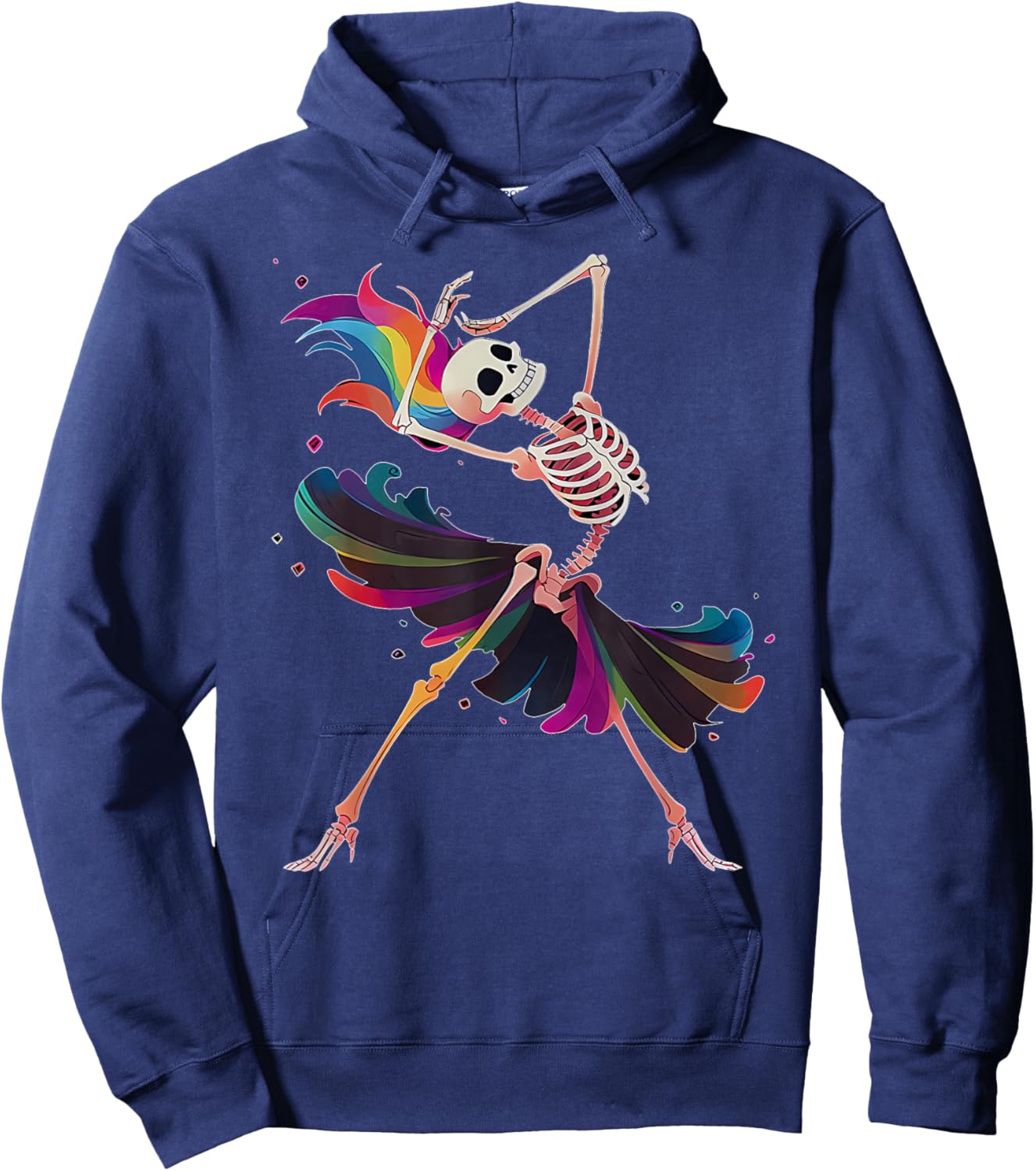 Dancing Skeleton Rainbow Ballerina Halloween Hoodie - Hoodie | Navy