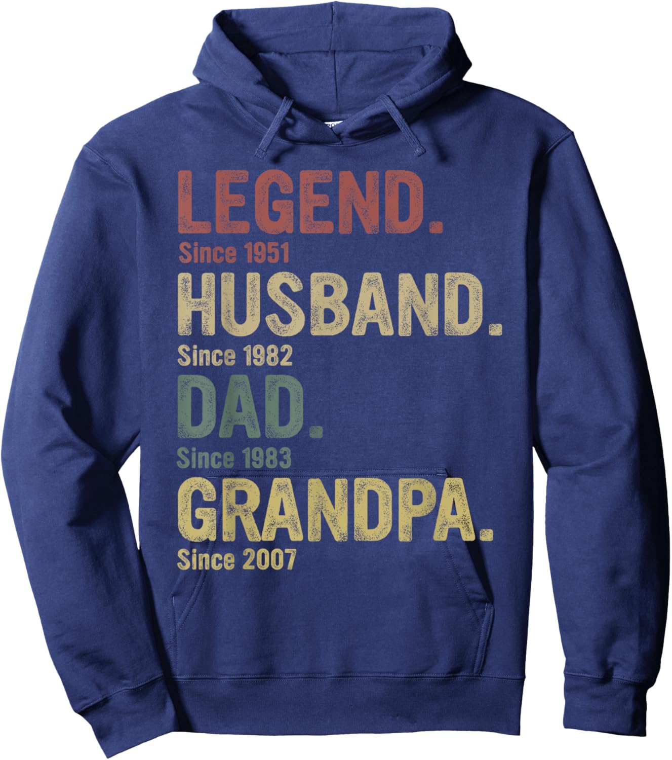 Legend Husband Dad Grandpa Since Hoodie - Hoodie | Navy