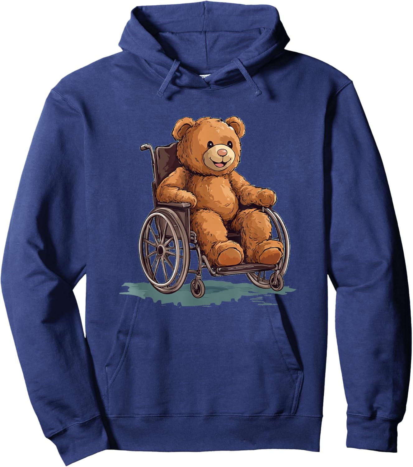 Cuddly Teddy Bear in a Wheelchair Outfit for Boys and Girls Hoodie - Hoodie | Navy