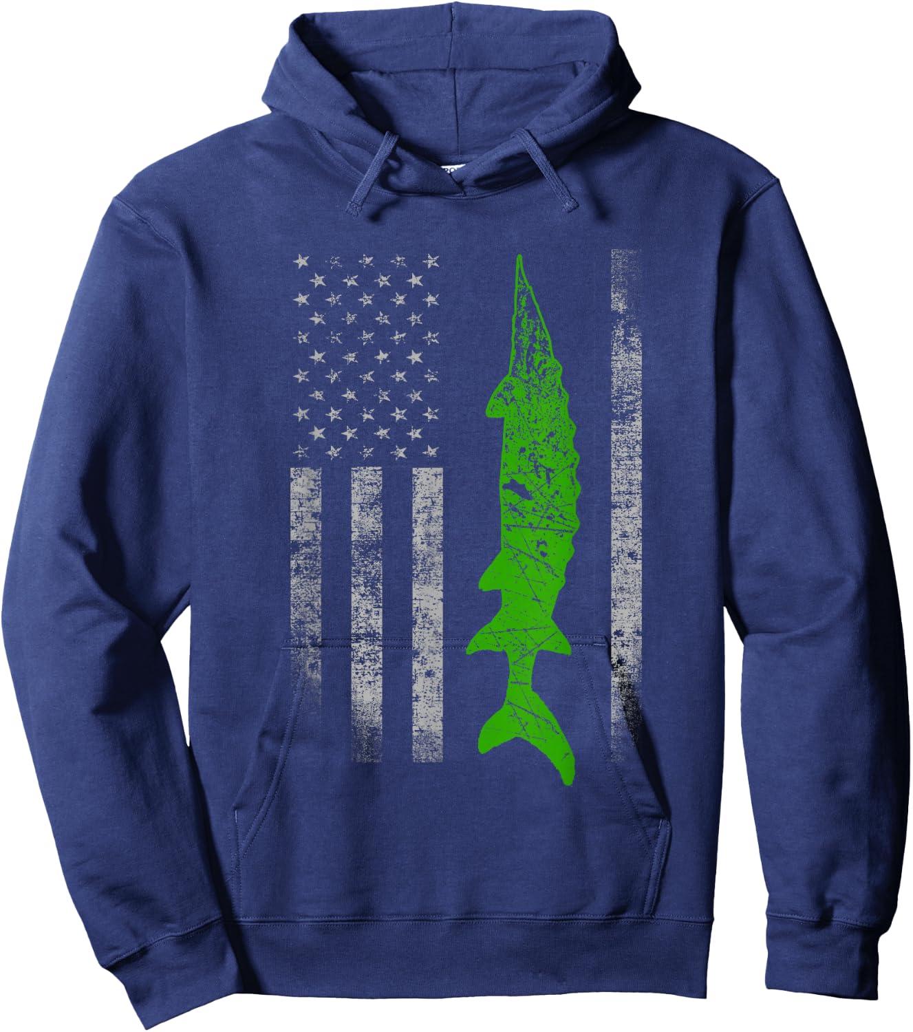 Sturgeon Flag - Cool Sturgeon Fishing Hoodie - Hoodie | Navy