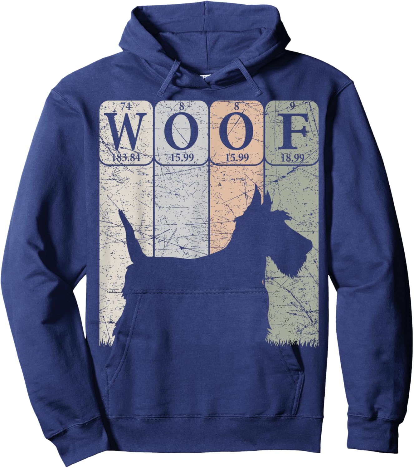 Scottish Terrier Dog Periodic Table Elements Scottie Woof Hoodie - Hoodie | Navy