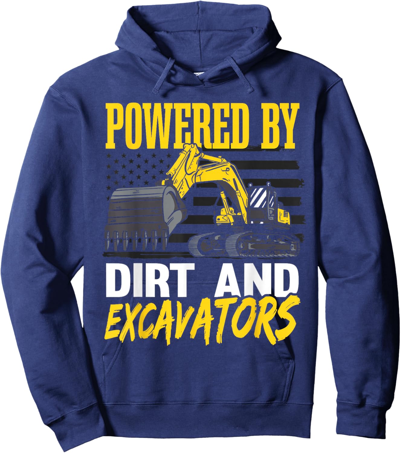 Toddler Construction Vehicle Excavator Hoodie - Hoodie | Navy