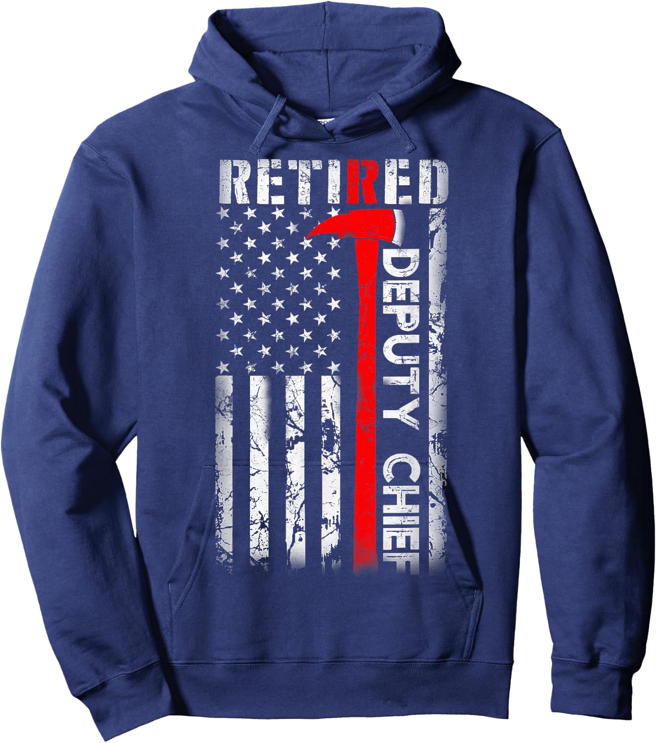 Retired Deputy Fire Chief Fireman Retirement UAS flag Gifts Hoodie - Hoodie | Navy