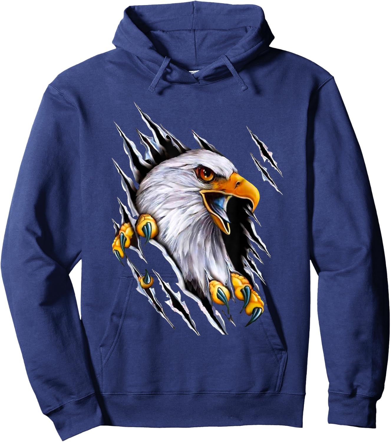 American Bald Eagle With Claws Hoodie - Hoodie | Navy