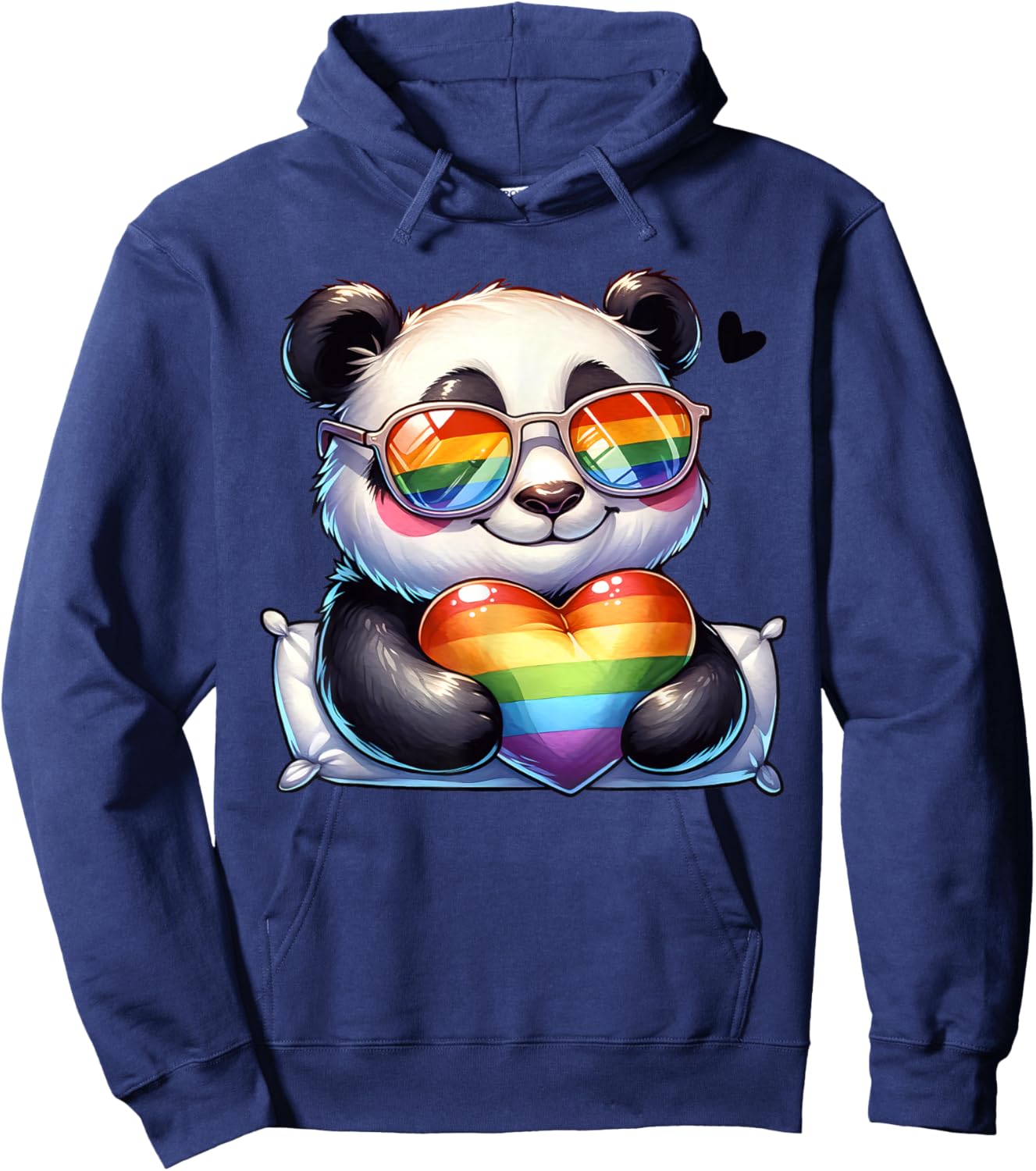 Panda Heart Rainbow Gay Pride LGBT Animal Supporter Hoodie - Hoodie | Navy