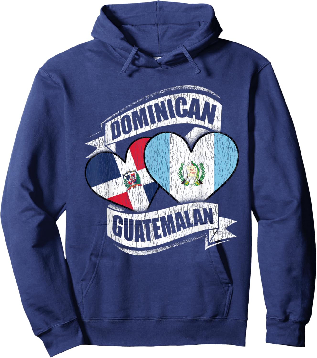 Dominican Guatemalan Heart Dominican Republic Guatemala Flag Hoodie - Hoodie | Navy