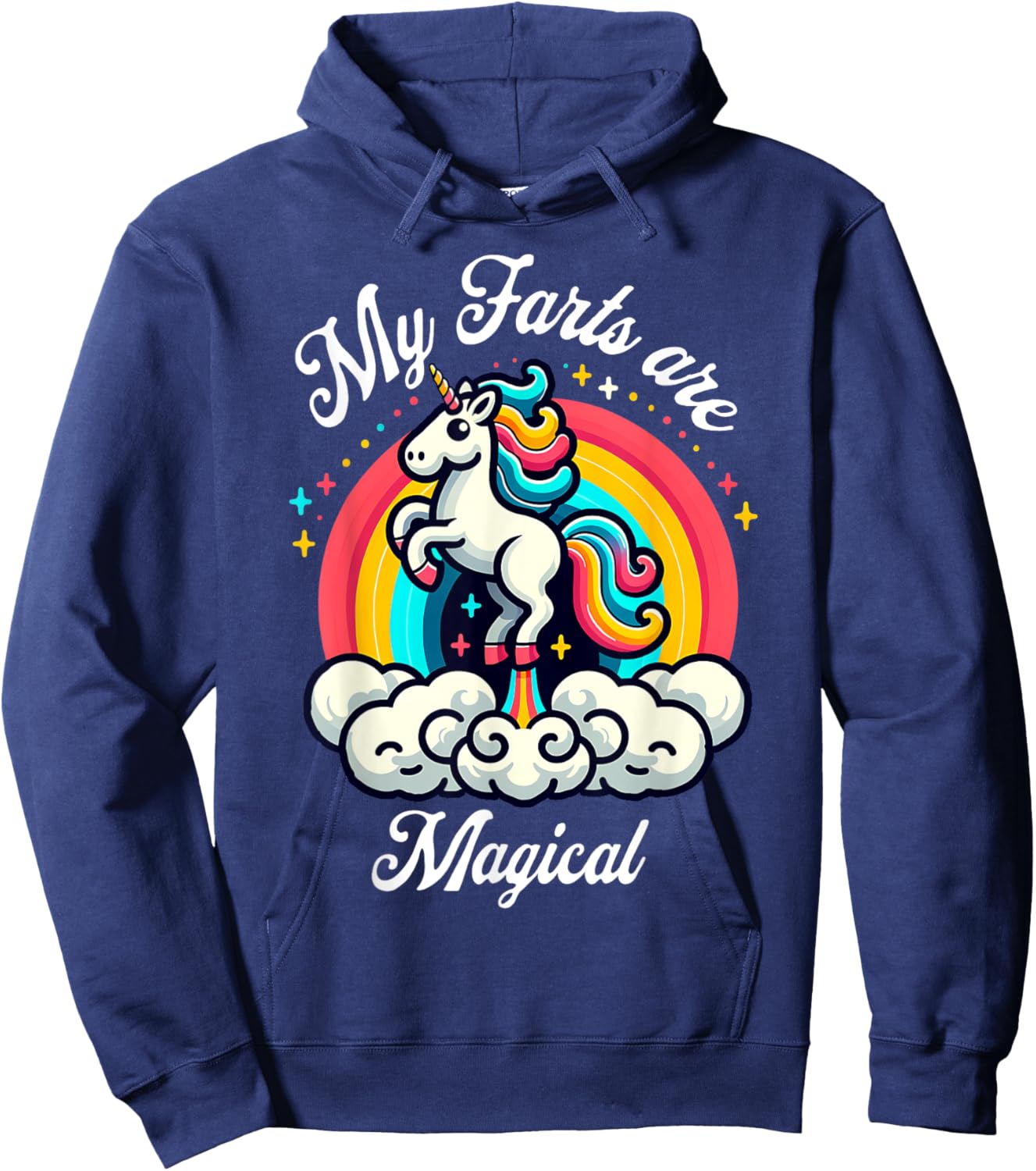 My Farts Are Magical Unicorn Rainbow Funny Farting Unicorn Hoodie - Hoodie | Navy
