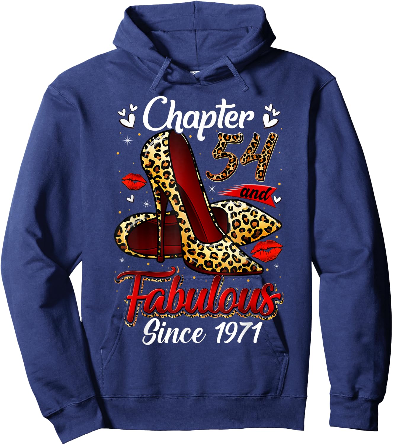 Chapter 54 Fabulous Since 1971 54th Leopard Birthday Queen Hoodie - Hoodie | Navy