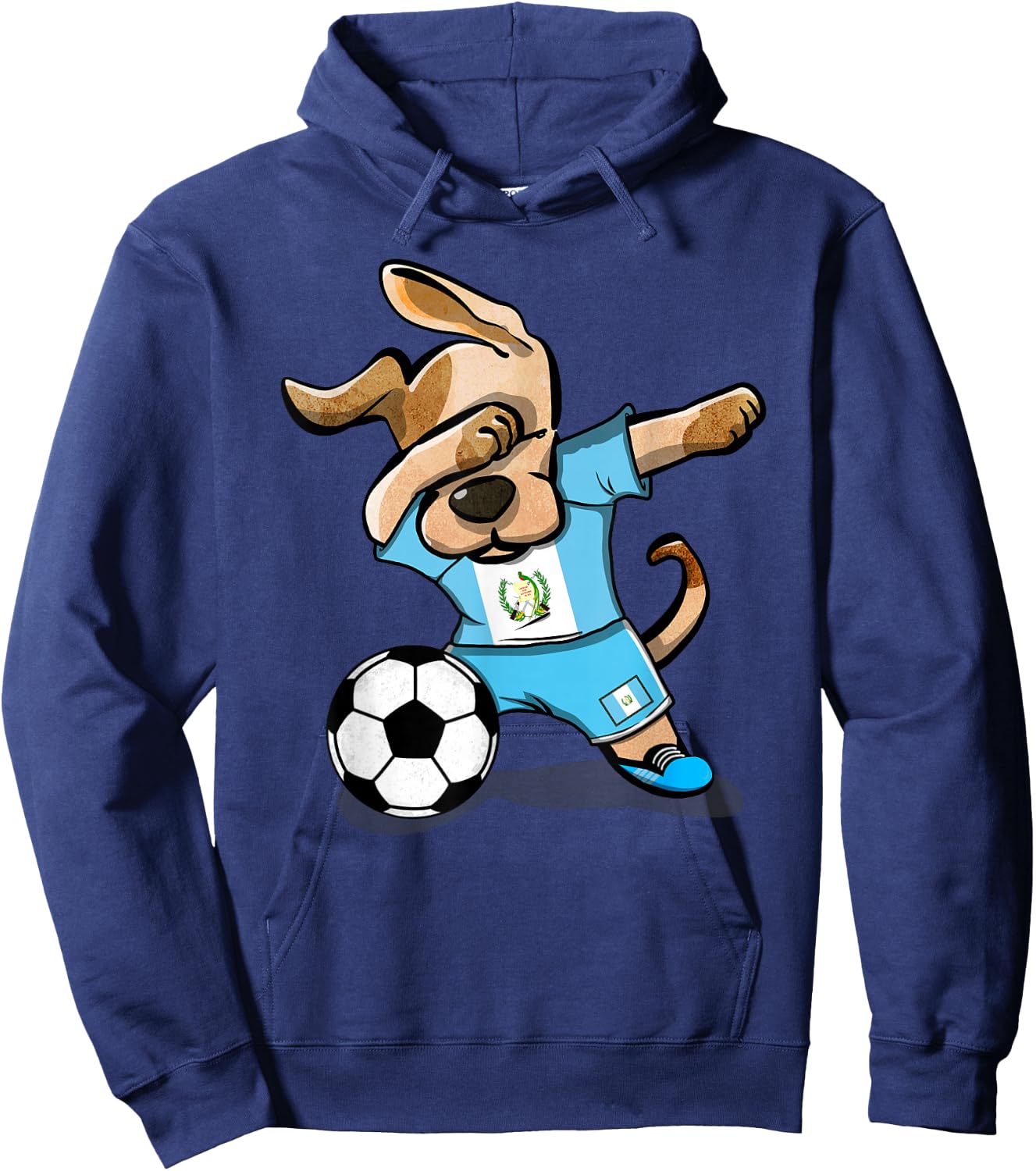 Dabbing Dog Guatemala Soccer Guatemalan Flag Football Lovers Hoodie - Hoodie | Navy