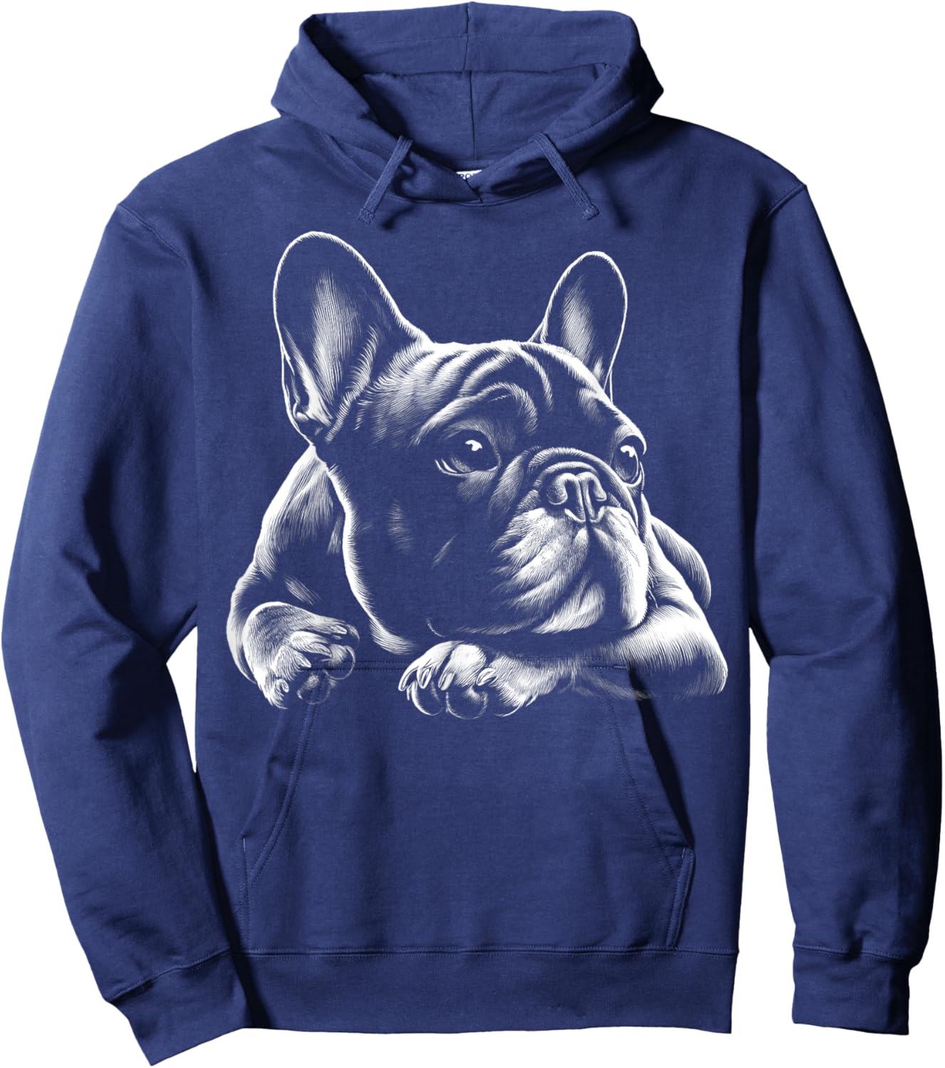 Sweet Dreamy French Bulldog in Lying Pose Women Kids Hoodie - Hoodie | Navy