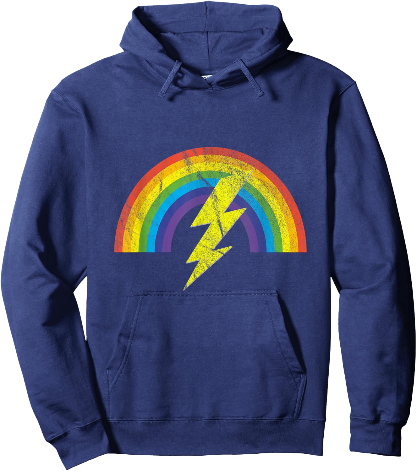 Rainbow Lightning Bolt Hoodie - Hoodie | Navy