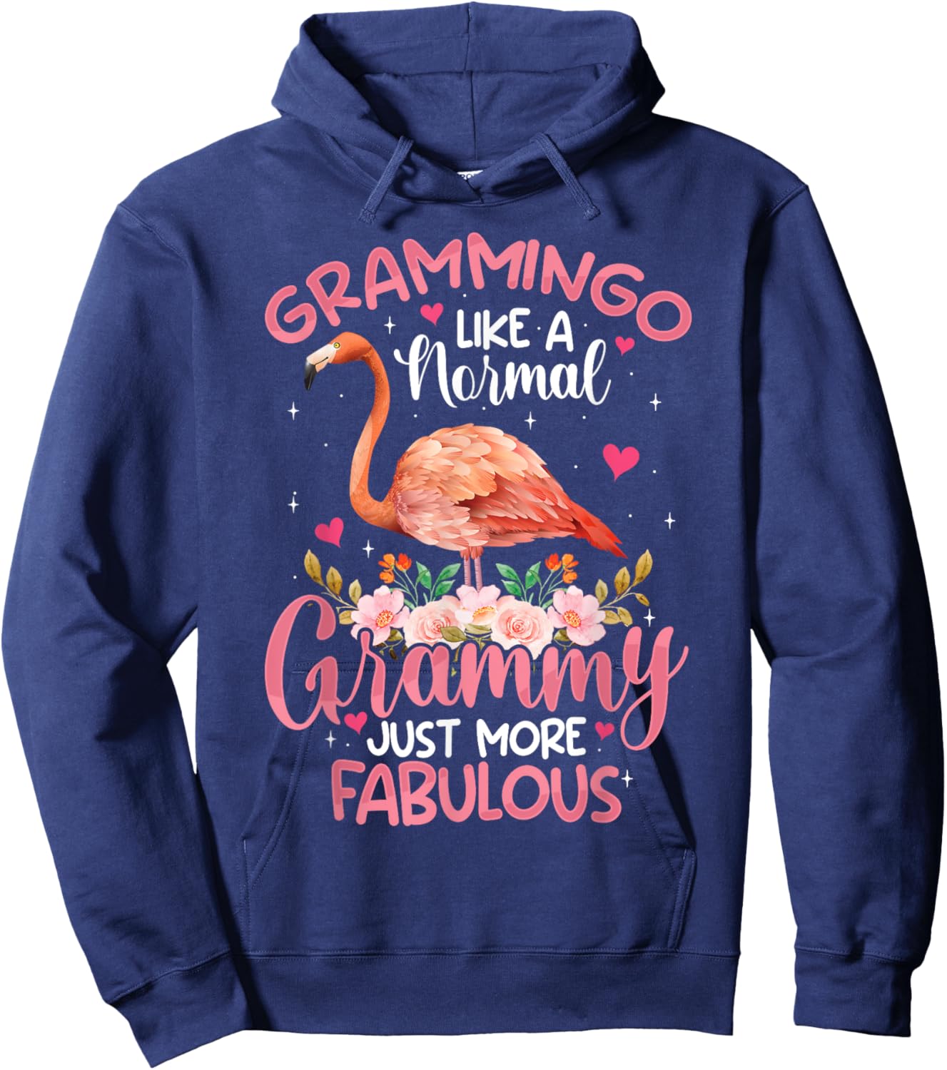 Grammingo like a normal Grammy Funny Flamingo Lover Grandma Hoodie - Hoodie | Navy