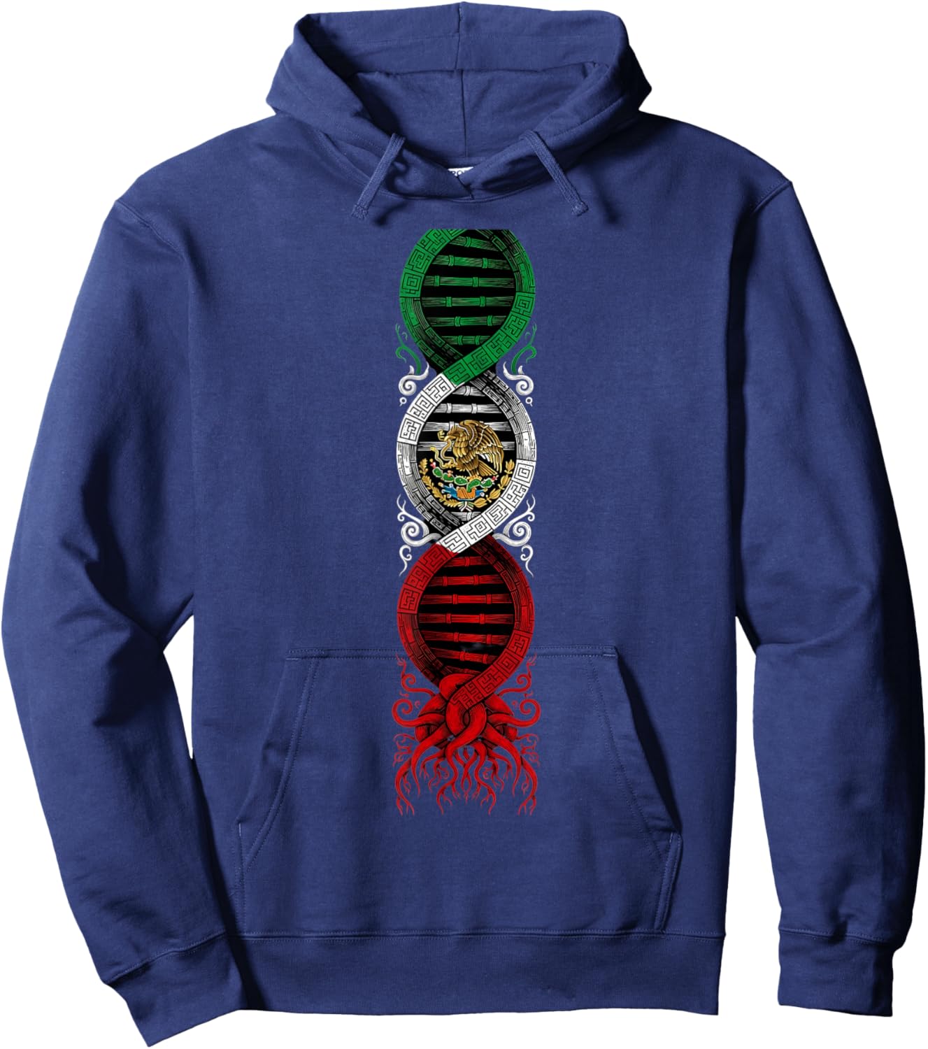 Mexico Flag Mexican Pride Mexican Roots Mexican Flag Hoodie - Hoodie | Navy