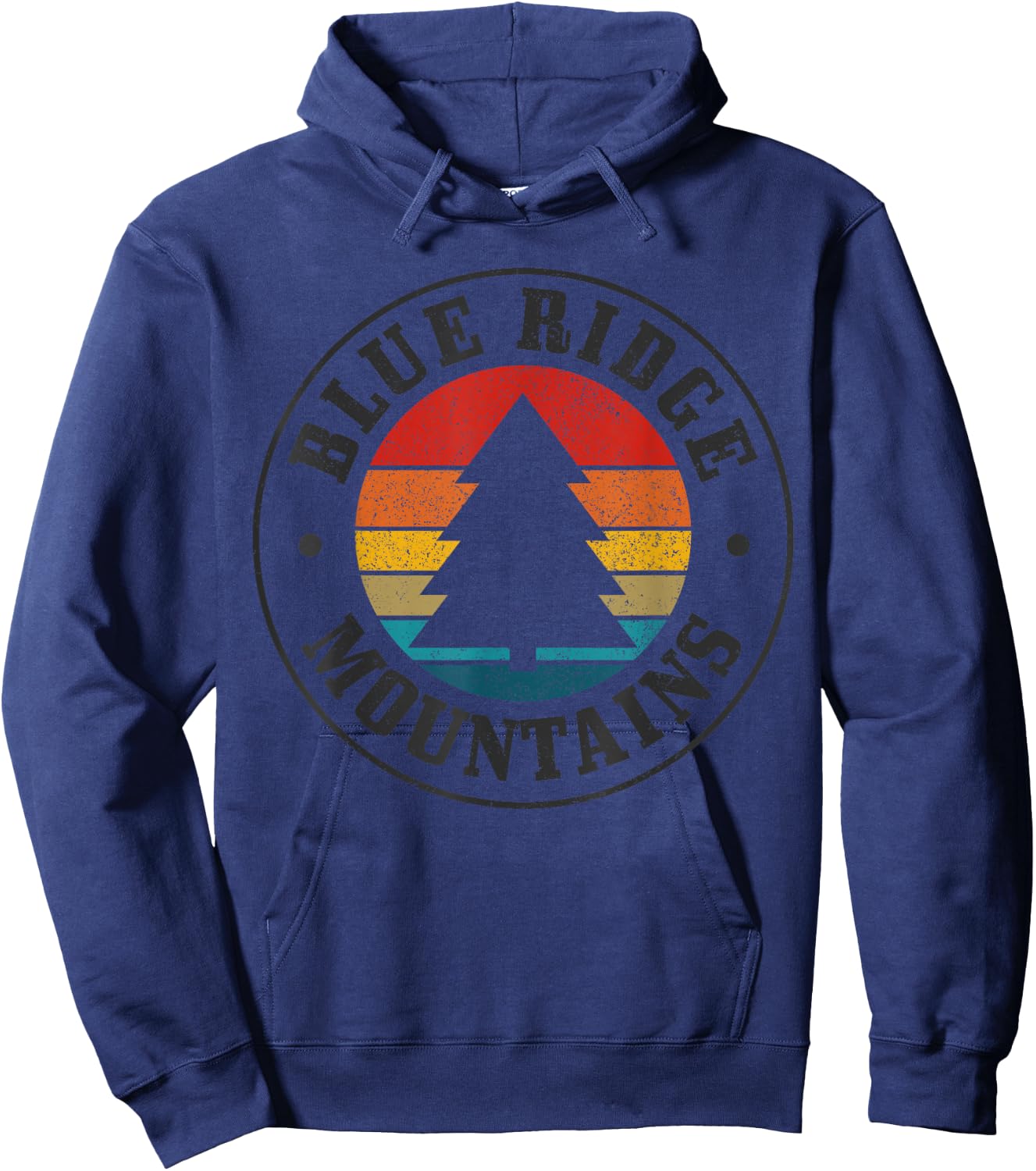 Blue Ridge Mountains Vintage Mountains USA America Souvenir Hoodie - Hoodie | Navy
