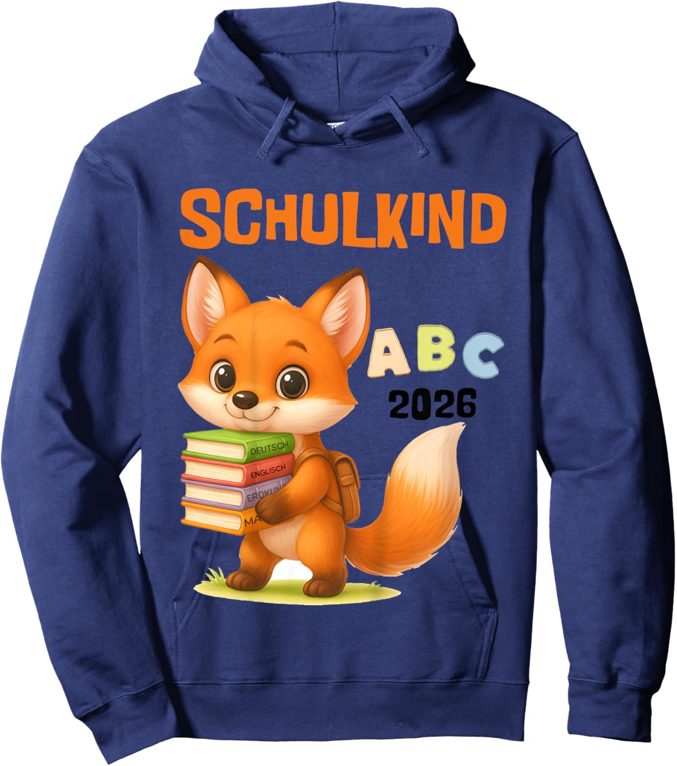 Kinder Schulkind 2026 Fuchs ABC Motiv Einschulung Jungen Hoodie - Hoodie | Navy