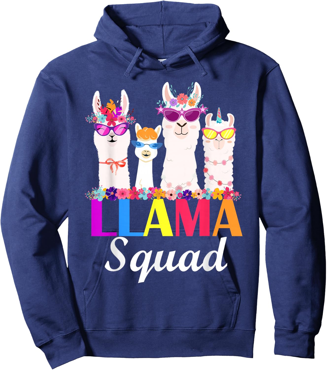 Llama Squad Funny Cute Llama Matching Hoodie - Hoodie | Navy