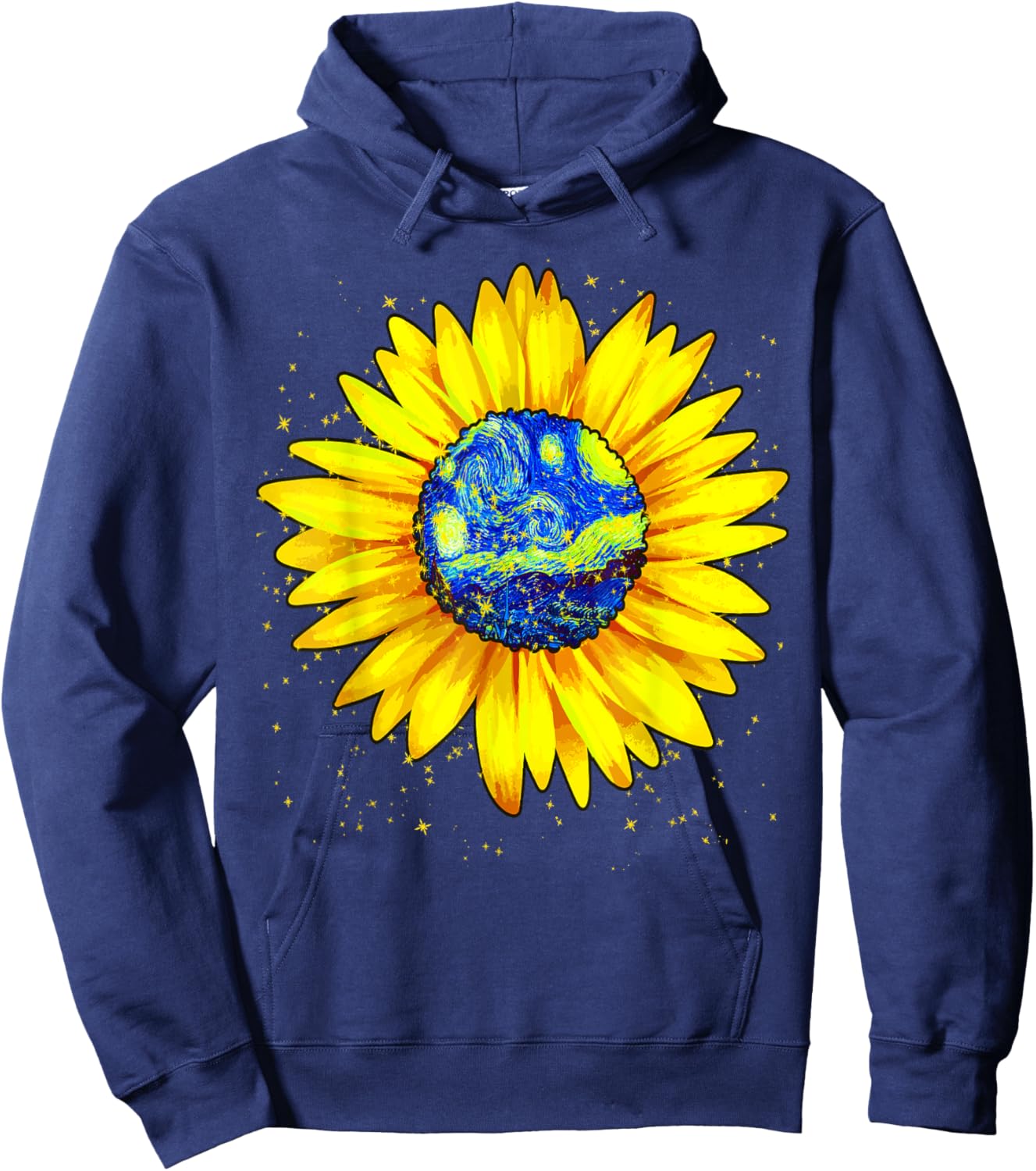 Vincent van Gogh Starry Night Sunflower Impressionism Art Hoodie - Hoodie | Navy