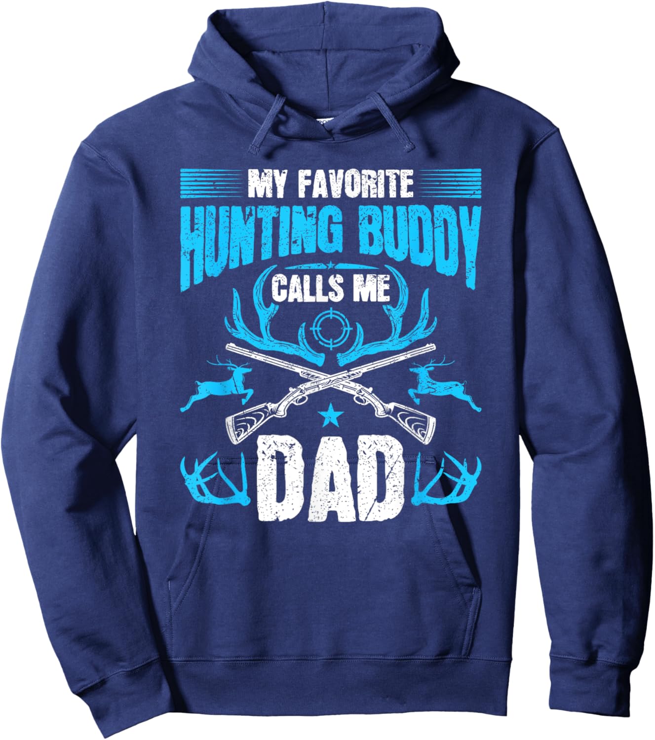 Hunting Buddy Dad Deer Hunter Hoodie - Hoodie | Navy