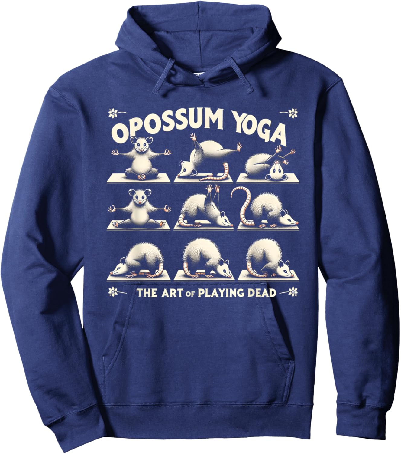 Funny Possum Yoga Lotus Meditating Zen Funny Opossums Memes Hoodie - Hoodie | Navy