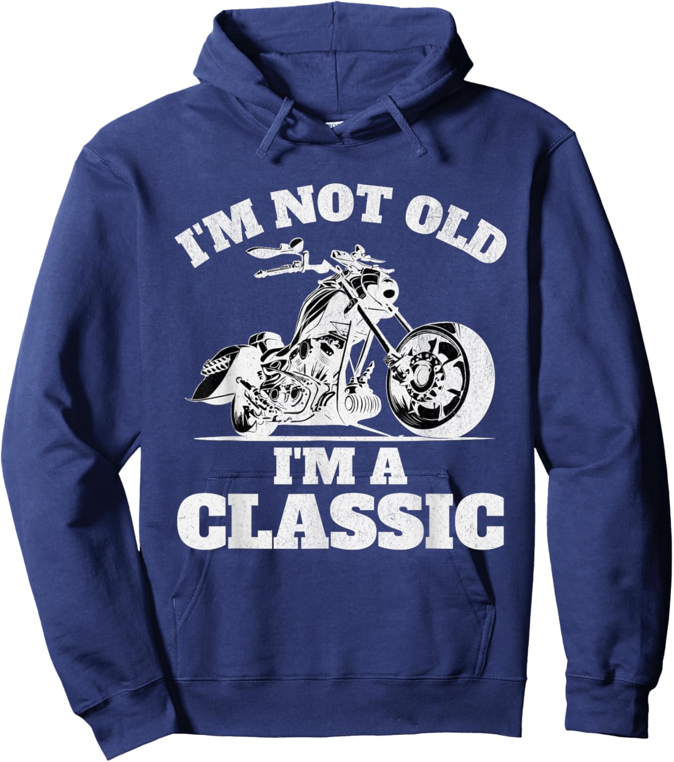 Im Not Old Im a Classic Motorbike Birthday Fathers Day Bike Hoodie - Hoodie | Navy