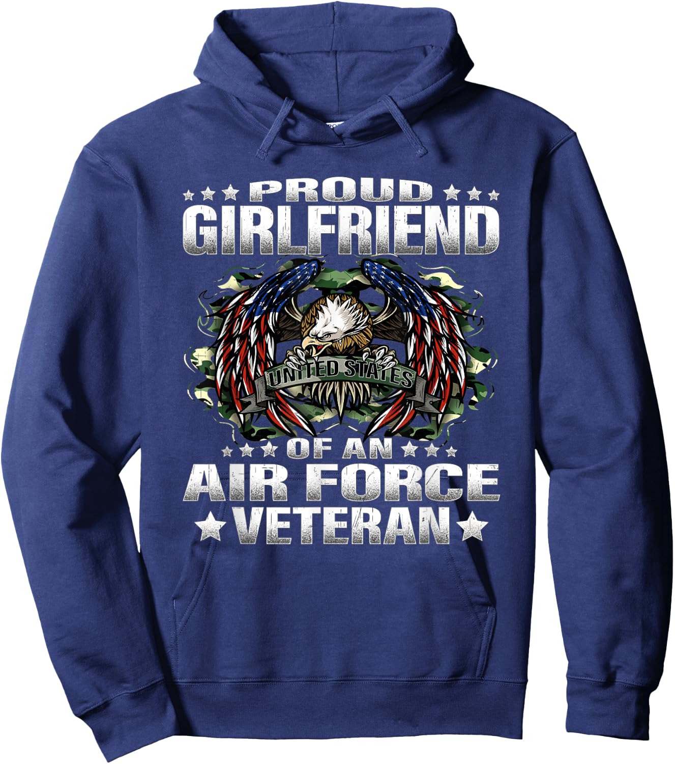 Proud Girlfriend Of An Air Force Veteran Vet's Lover Gift Hoodie - Hoodie | Navy