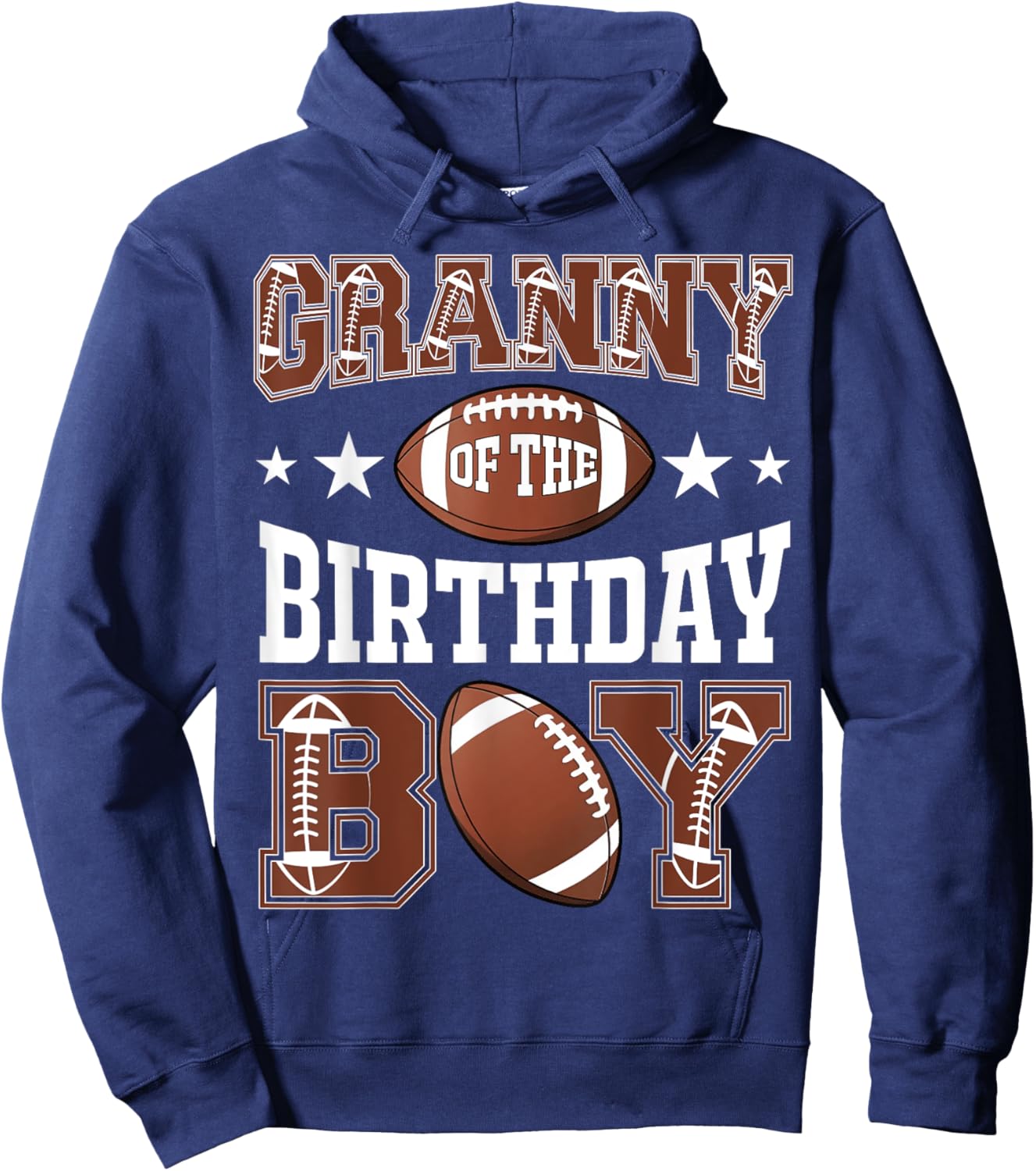 Granny Of The Birthday Boy Football Game Day Hoodie - Hoodie | Navy
