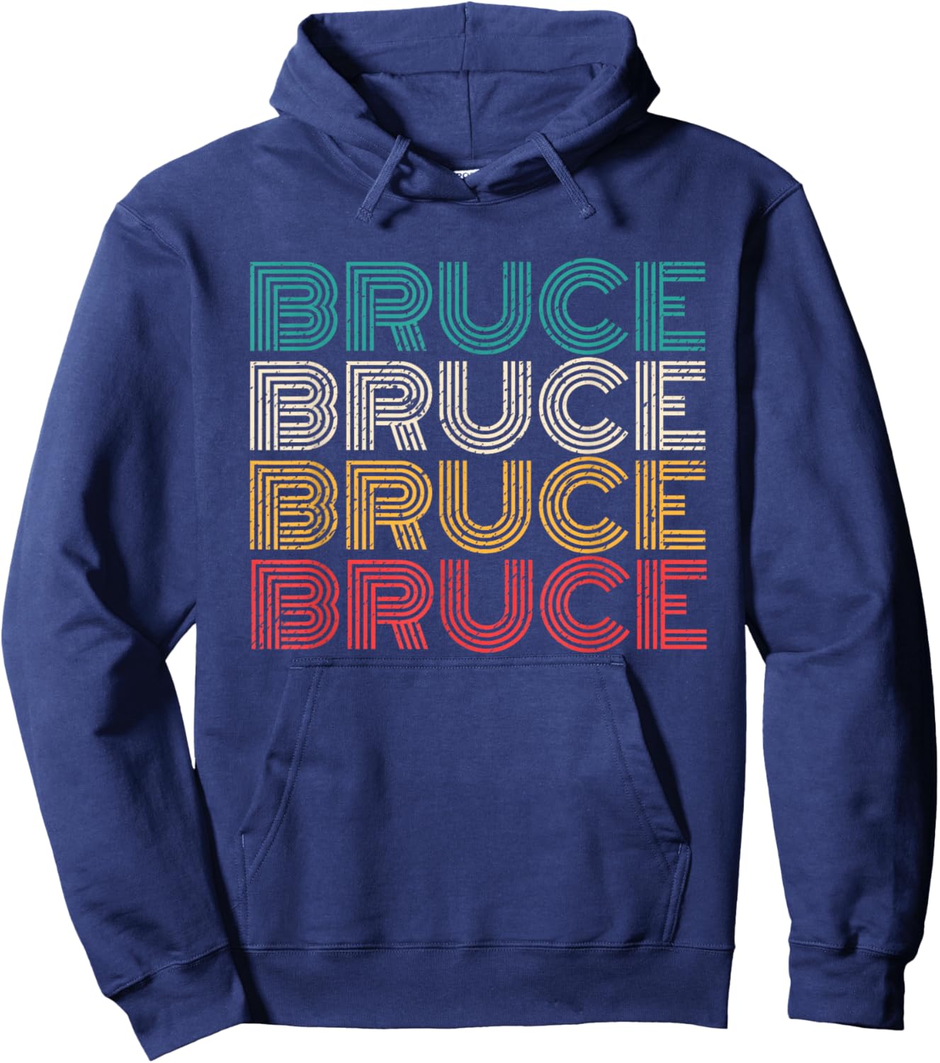 Retro Bruce Vintage Distressed Style Hoodie - Hoodie | Navy