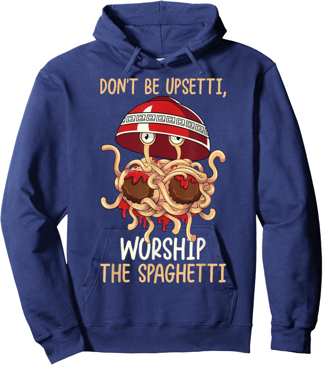 Flying Spaghetti Monster FSM Worship The Spaghetti Hoodie - Hoodie | Navy