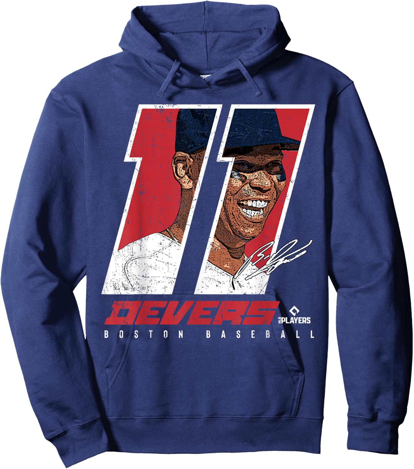 Rafael Devers Silhouette Carita Boston MLBPA Hoodie - Hoodie | Navy