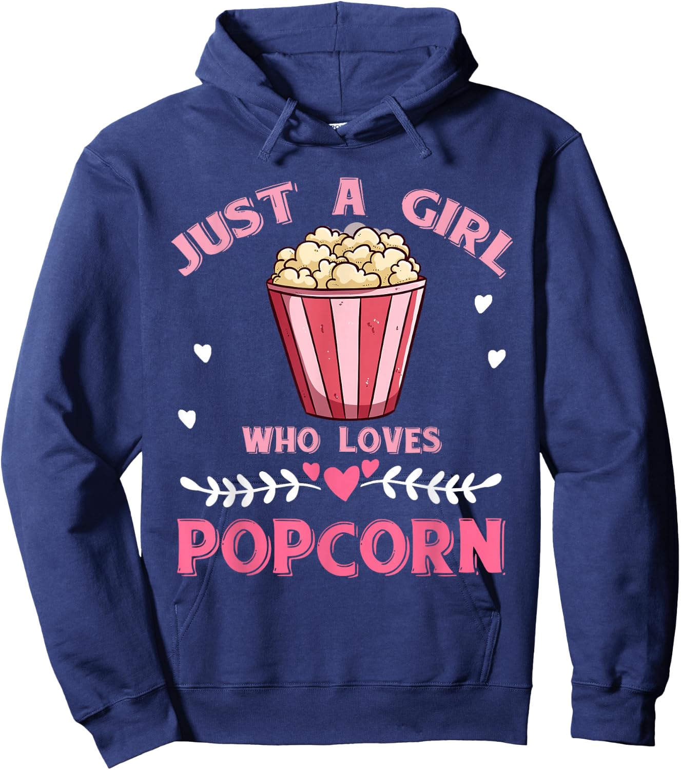 Just A Girl Who Loves Popcorn Hoodie - Hoodie | Navy