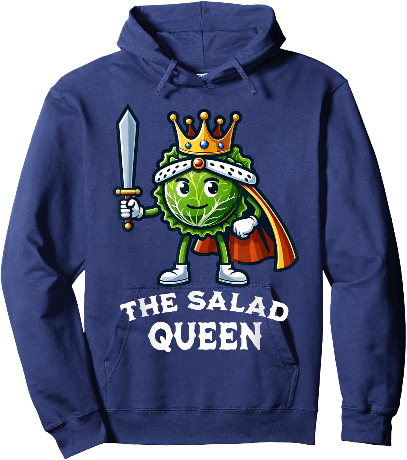 The Salad Queen Funny Salad Lover Lettuce Healthy Eating Hoodie - Hoodie | Navy