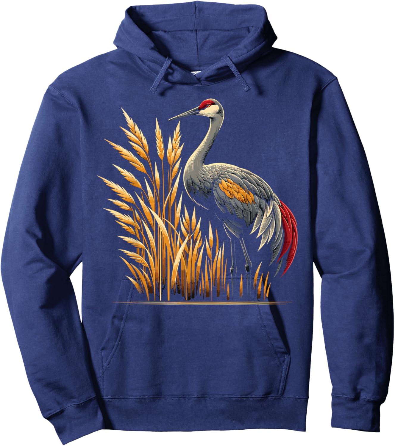 Birdwatcher Sandhill Crane - -Adults, Black, Small Hoodie - Hoodie | Navy