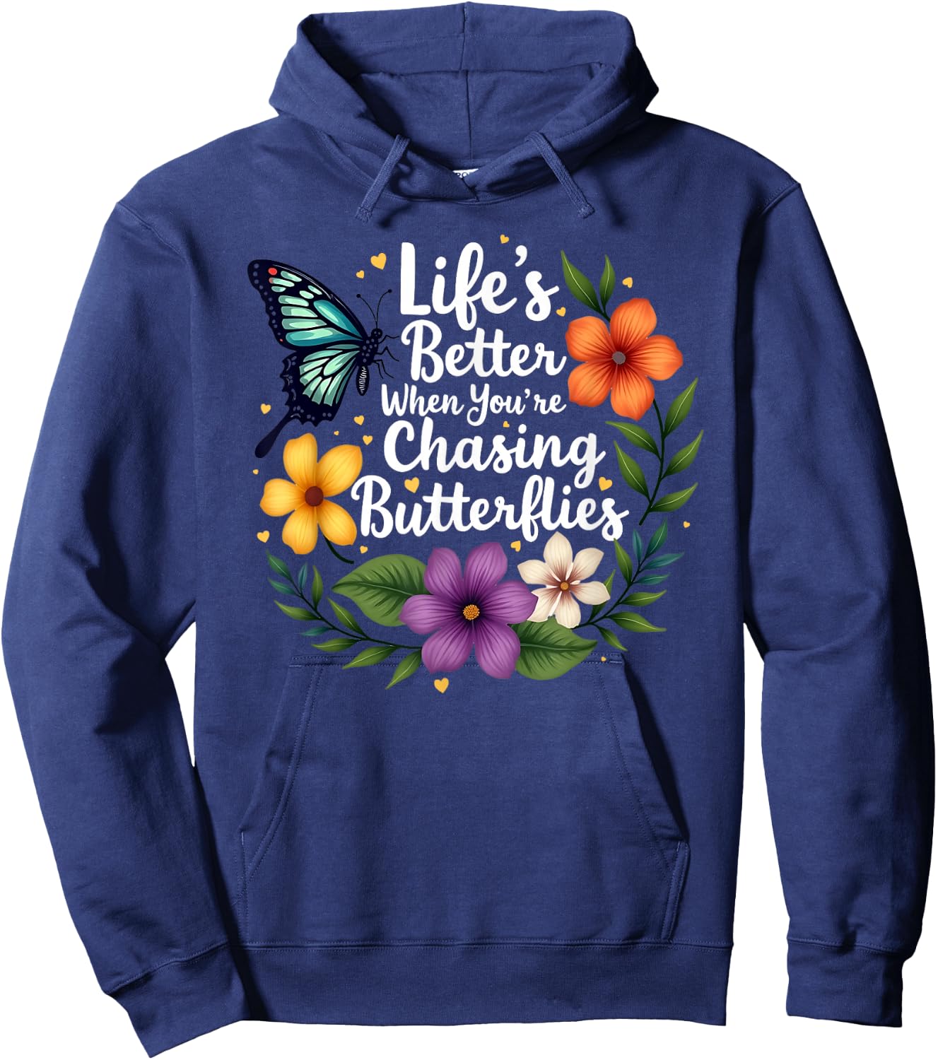 Butterfly Dreams Colorful Majestic Monarch Butterflies Hoodie - Hoodie | Navy
