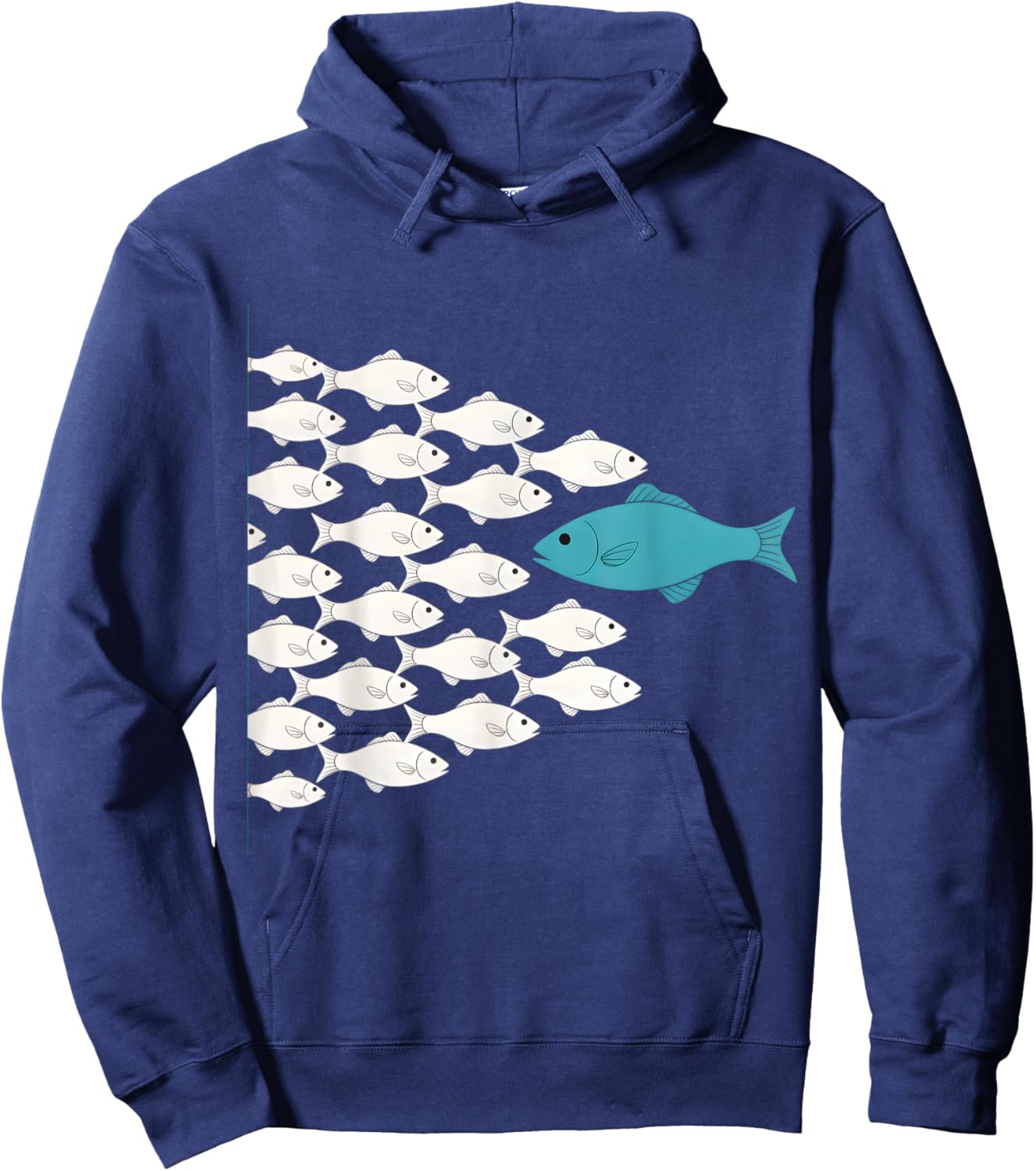 Fish Swim Against The Current In The Sea Hoodie - Hoodie | Navy
