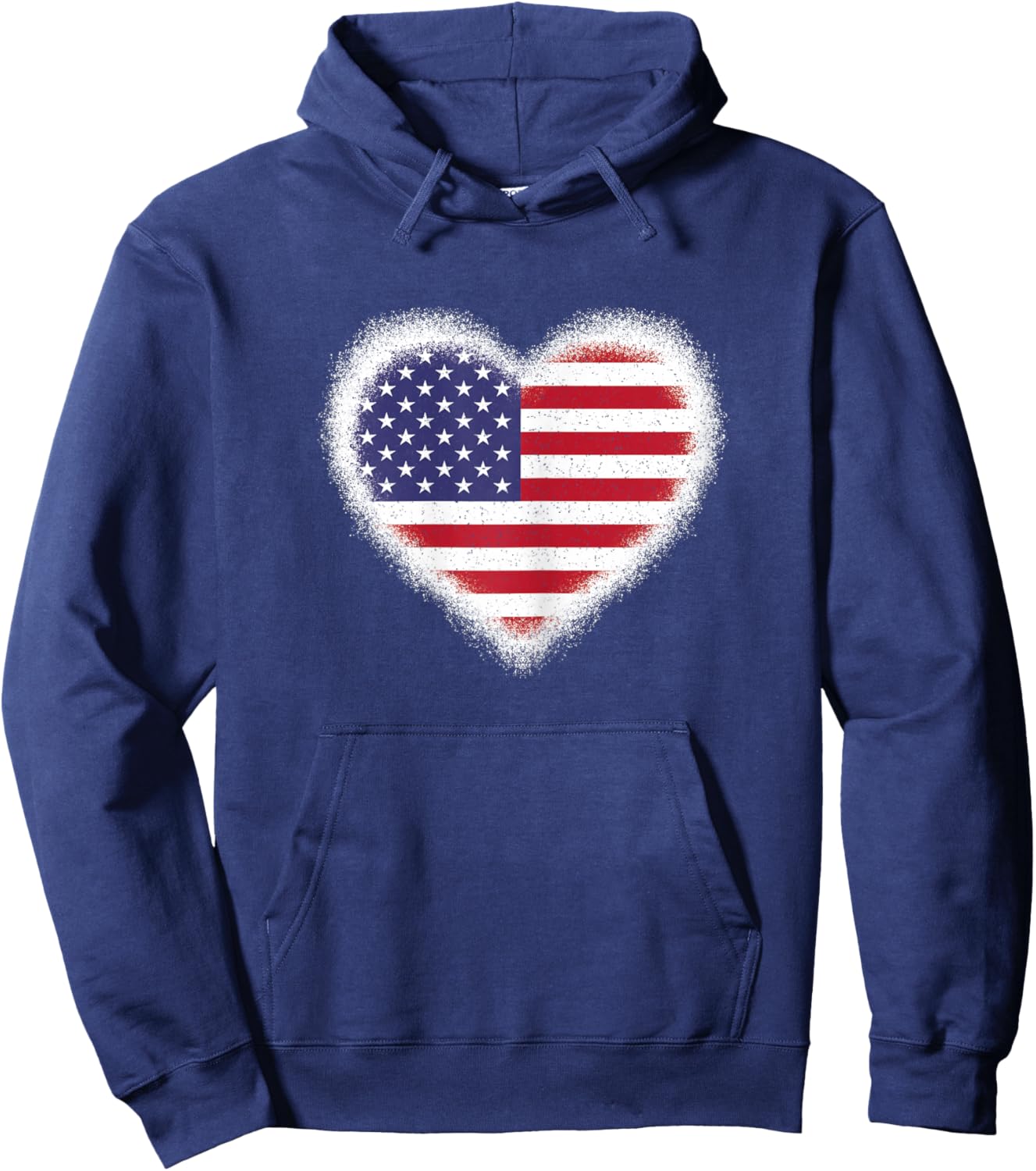 USA Heart Flag American Patriotic 4th of July Women Girls Hoodie - Hoodie | Navy