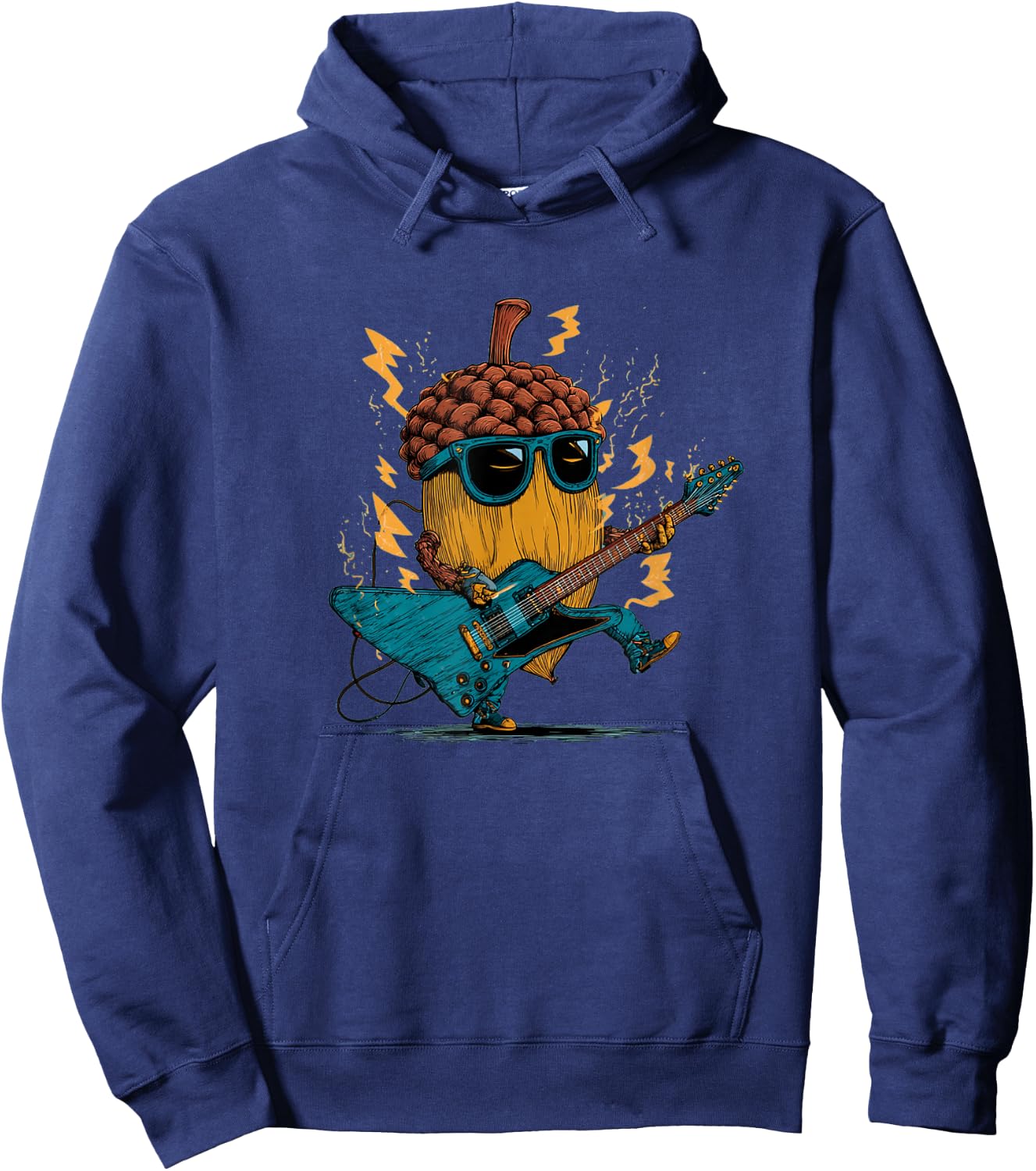 Nice Acorn Music Costume for Electric Guitar Lovers Hoodie - Hoodie | Navy