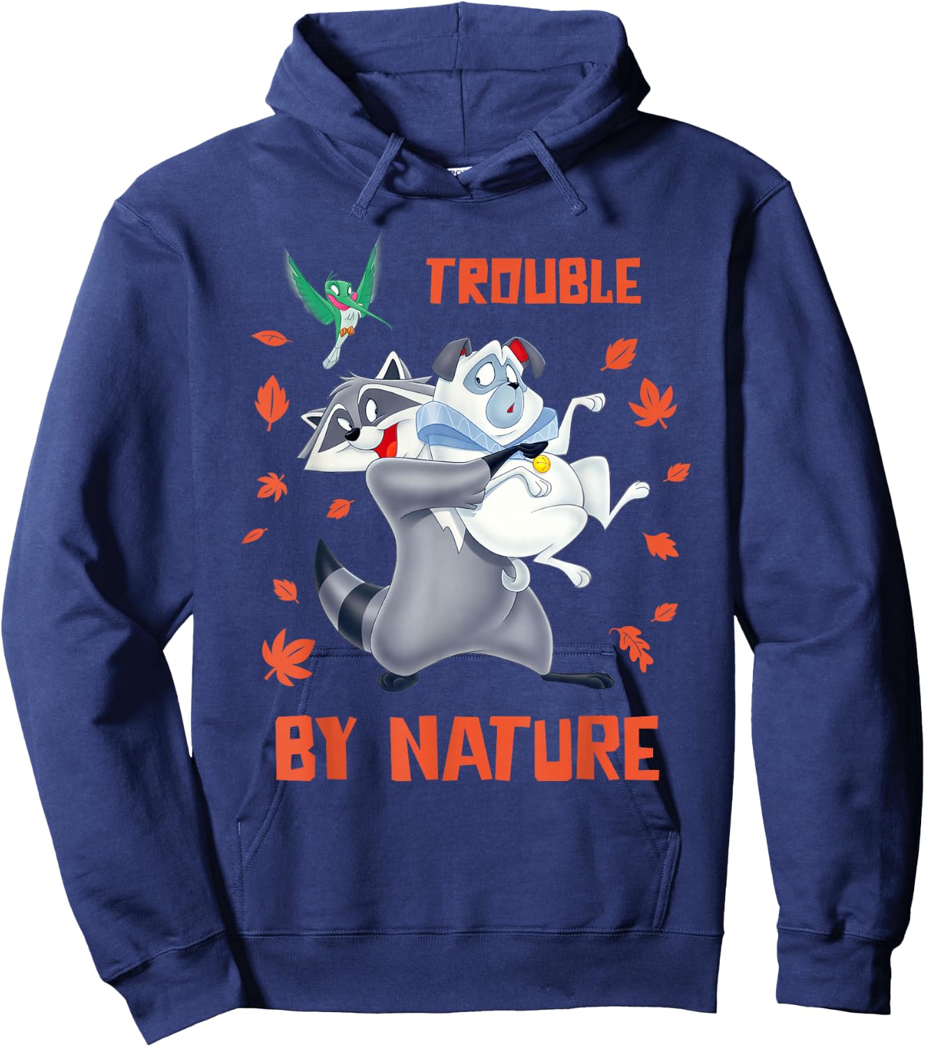Disney Pocahontas Meeko Percy Flit Trouble By Nature Hoodie - Hoodie | Navy