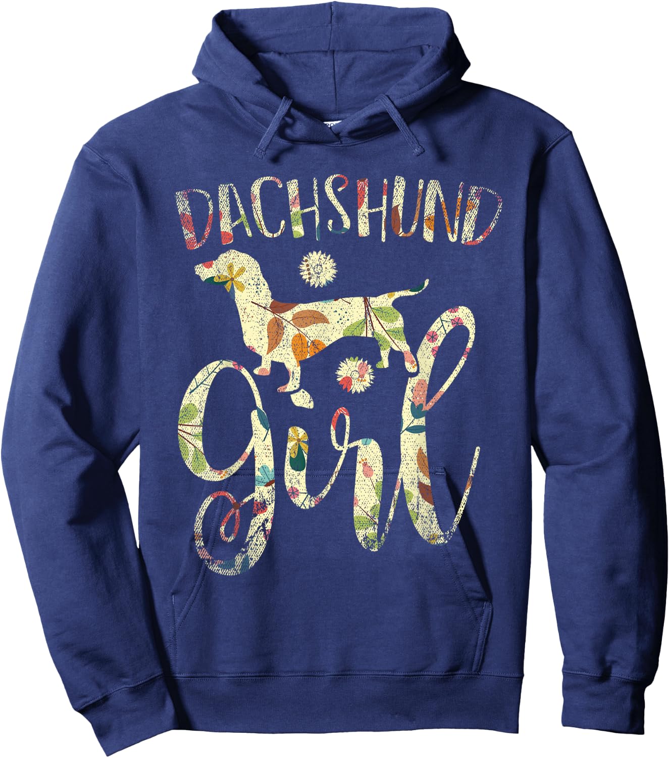 Dachshund Girl Dog Lover Women Girls Gift Vintage Dachshund Hoodie - Hoodie | Navy