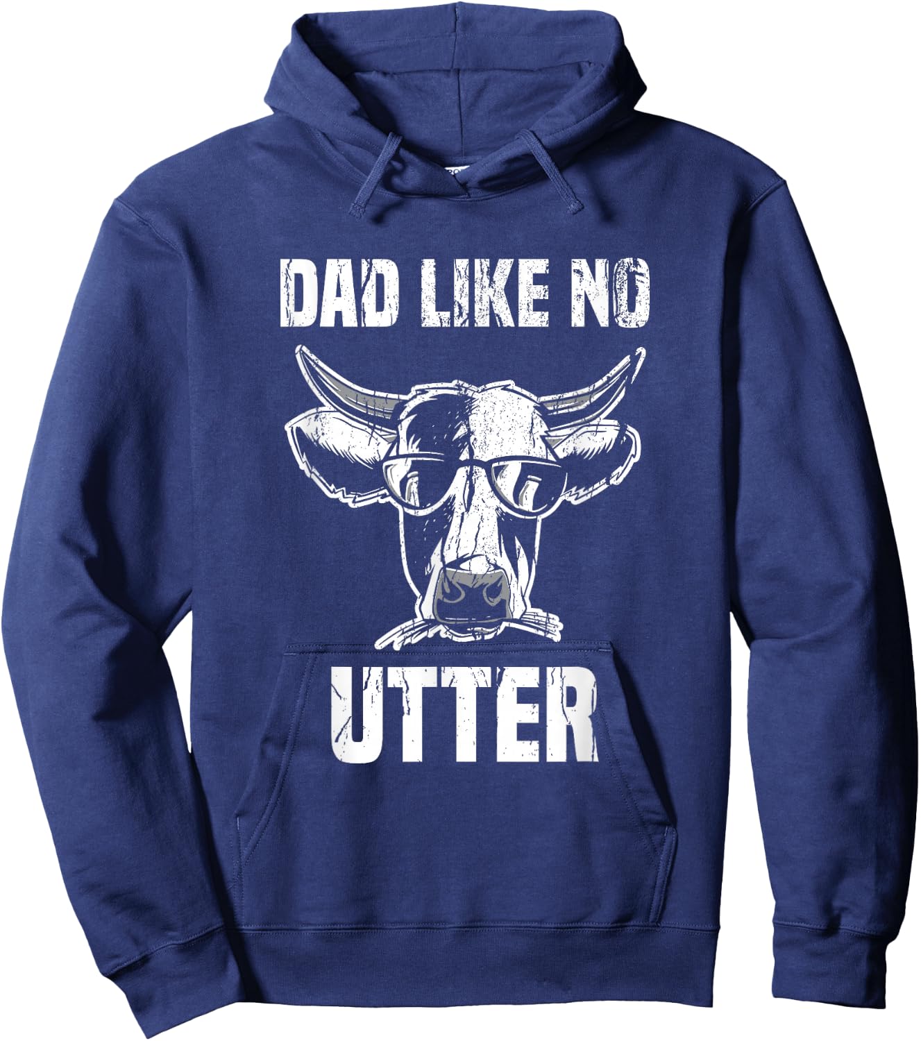 Lustige Khe Bauernhof Papa Farming Leben Kuh Men's Adults Black Animal Small Classic Fit Crew Collar Short Sleeve Father's Day Hoodie - Hoodie | Navy