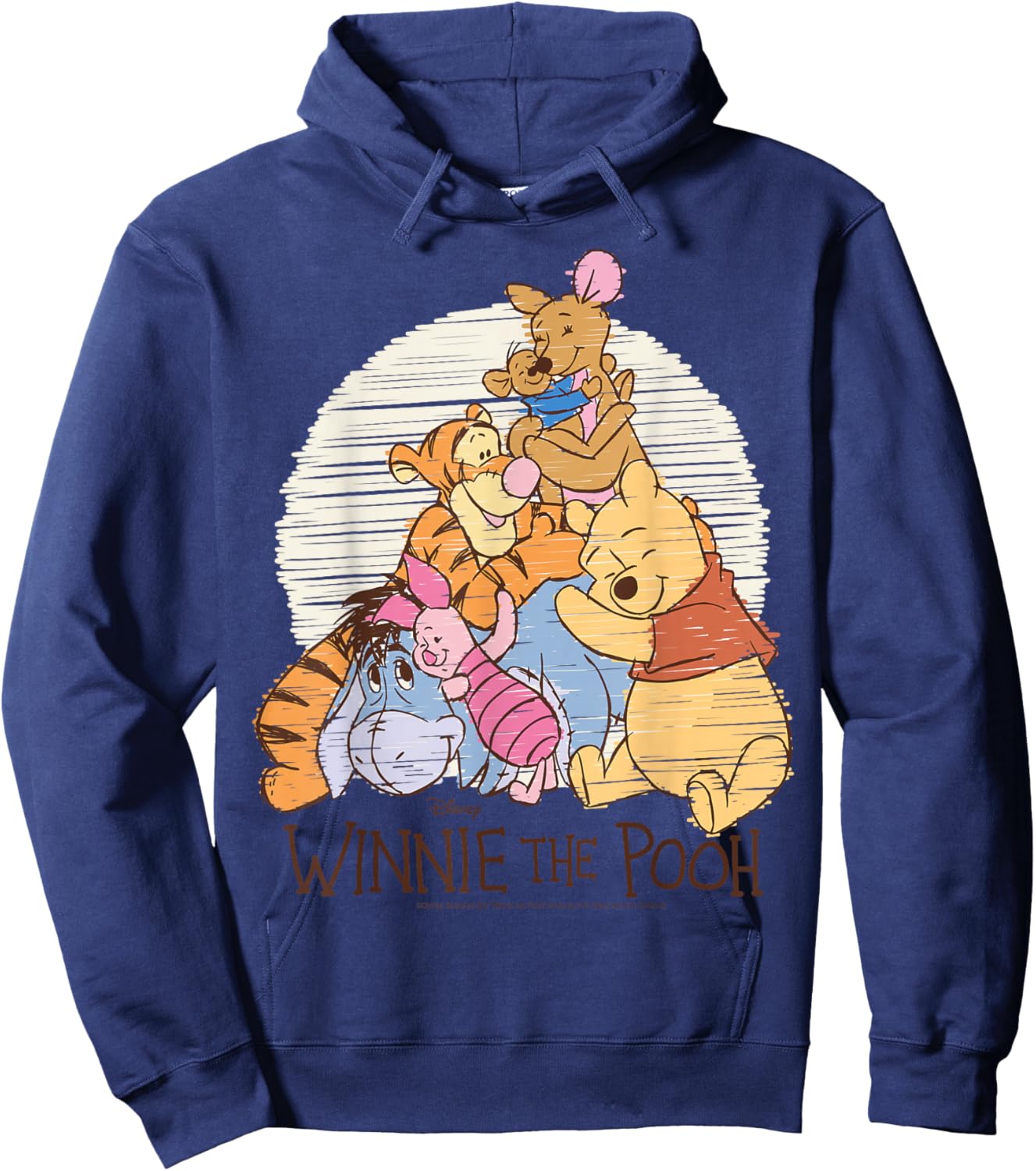 Winnie The Pooh - Pooh Eeyore Piglet Tigger Kanga Roo Hug Hoodie - Hoodie | Navy