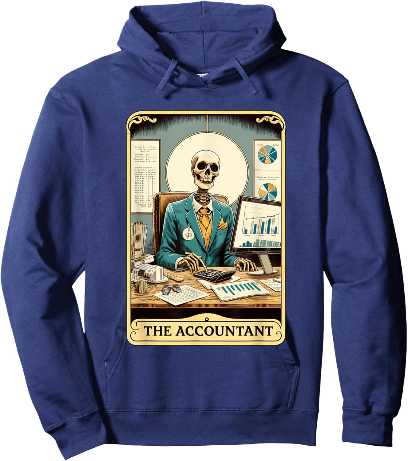 Accountant Tarot Card CPA Accounting Mystic Occult Hoodie - Hoodie | Navy