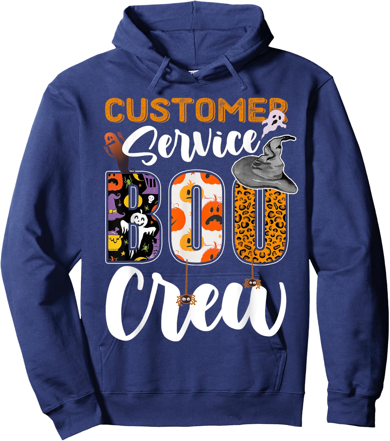 Customer Service Boo Crew Halloween Matching Specialist Hoodie - Hoodie | Navy